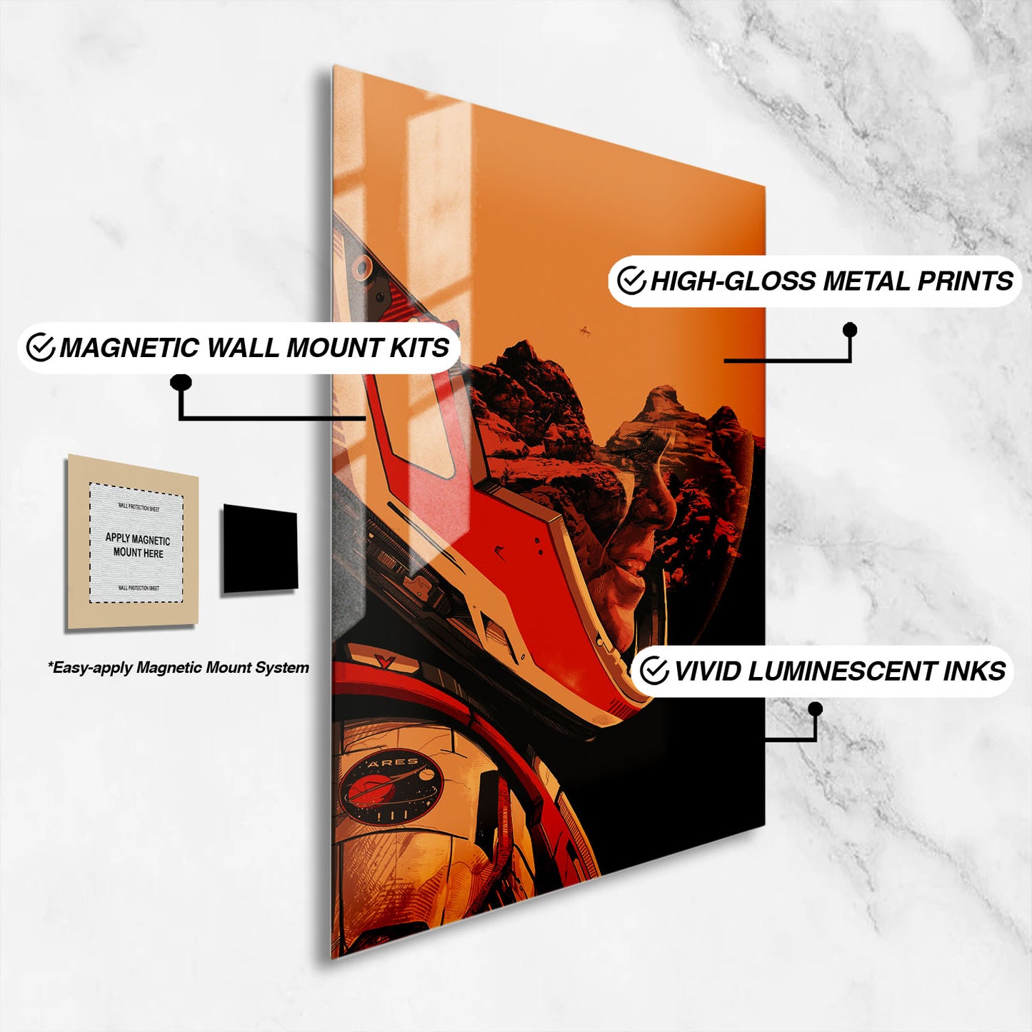Flex Designs Metal Poster The Martian Key Visual 16 x 24" Home Goods - Movie 2015 Movie Metal Poster
