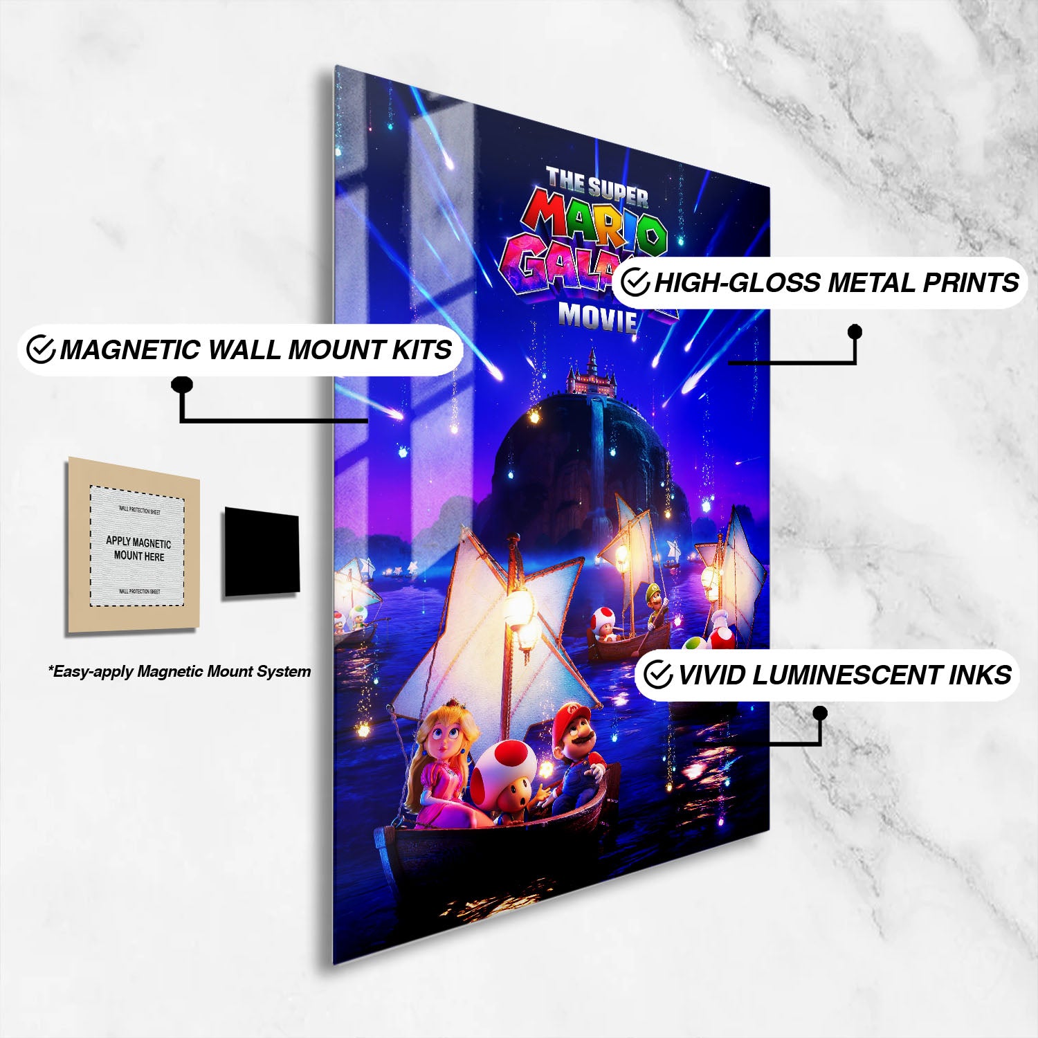 Flex Designs Metal Poster The Super Mario Galaxy Movie Theatrical 16 x 24" Home Goods - Movie 2026 Movie Metal Poster