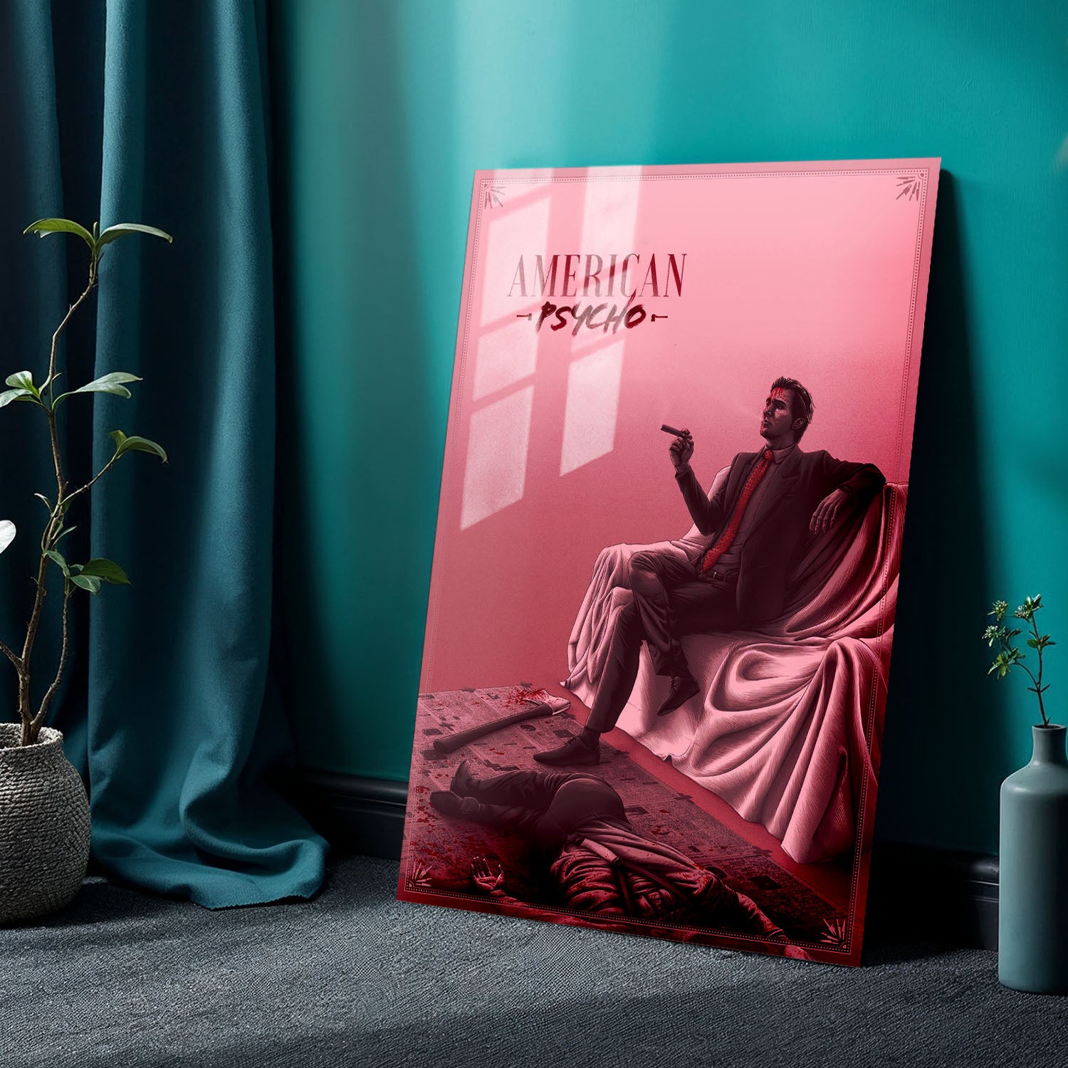 Flex Designs Metal Poster American Psycho Sketch 24 x 36" Home Goods - Movie 2000 Movie Metal Poster