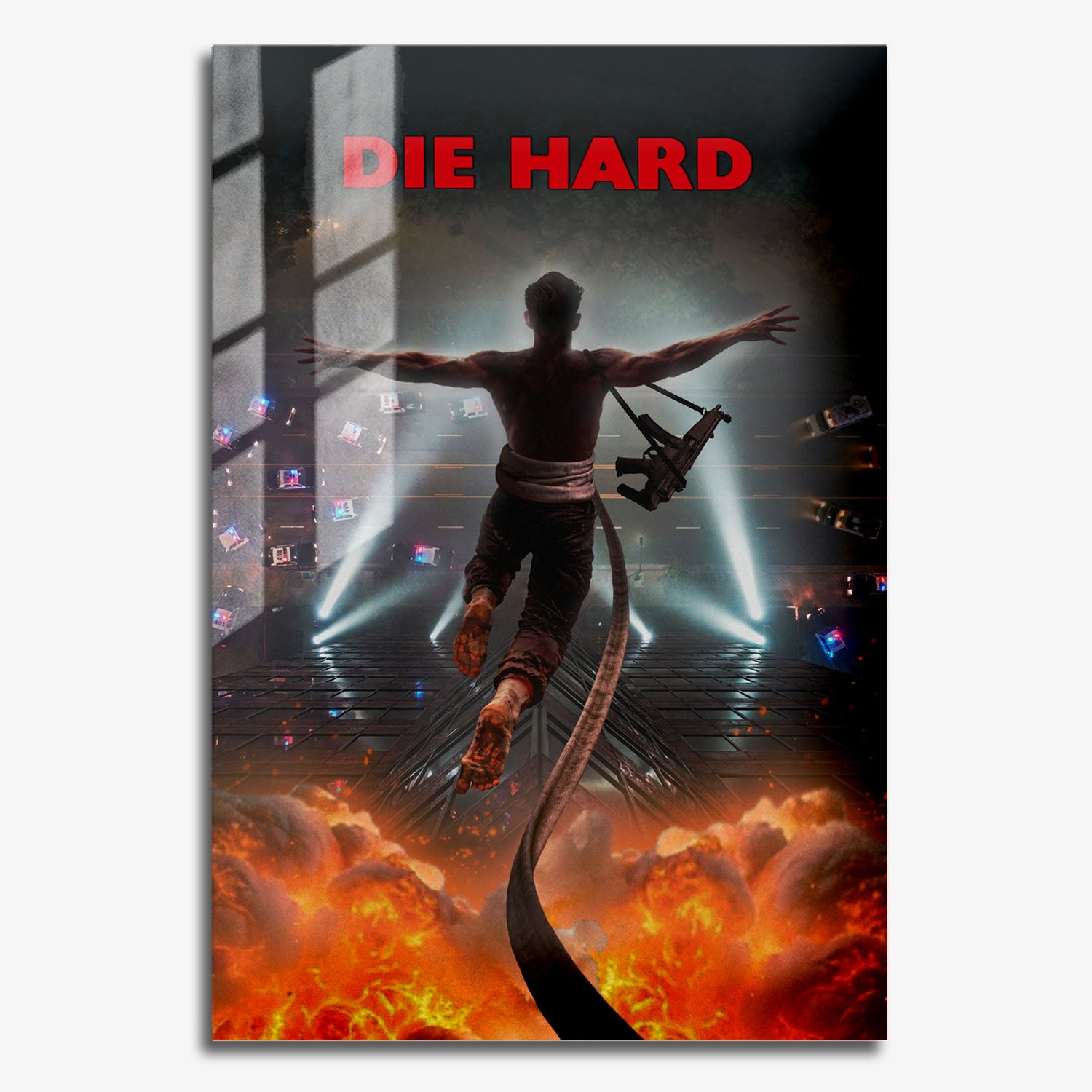 Flex Designs Metal Poster Die Hard Key Visual 11 x 17" Home Goods - Movie 1988 Movie Metal Poster