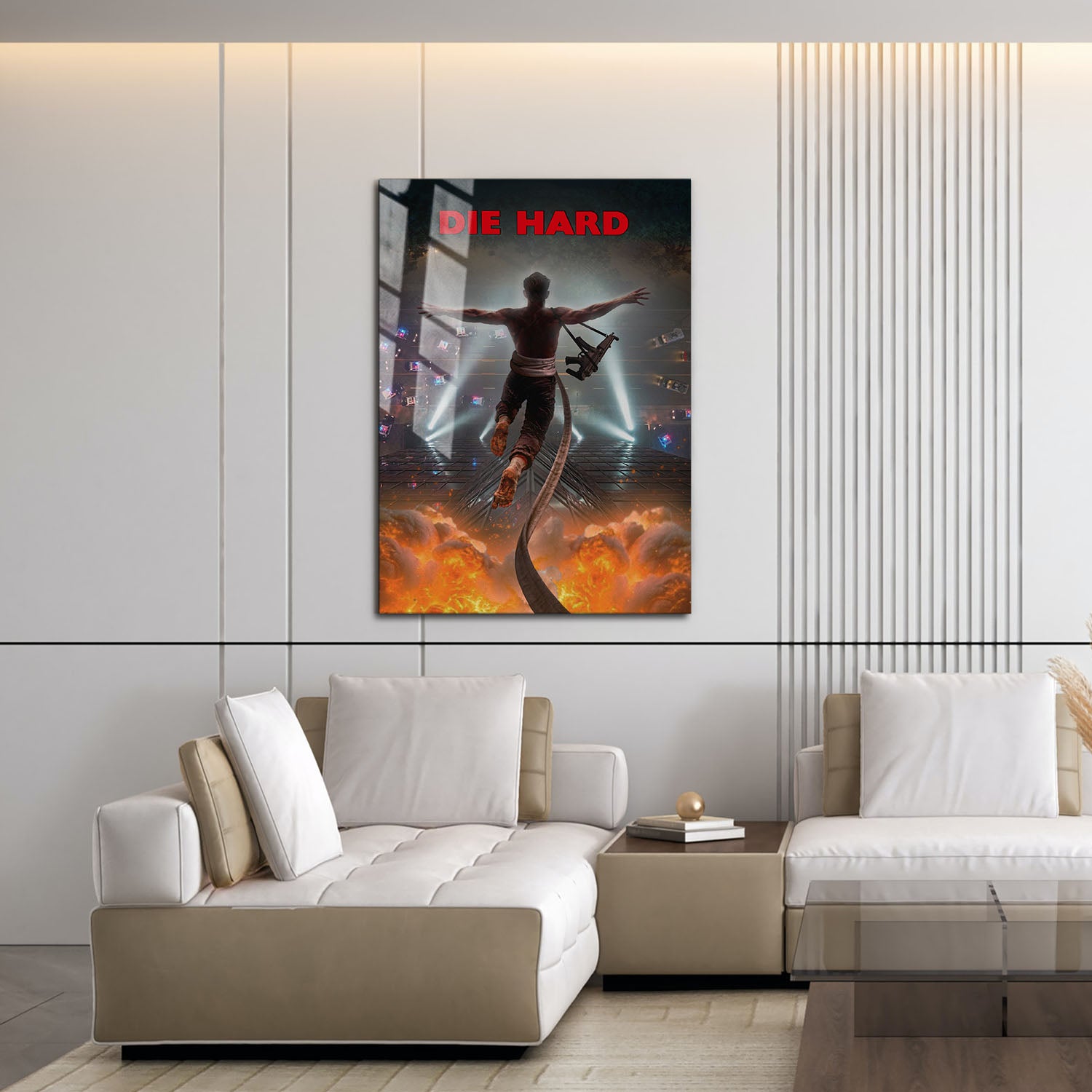 Flex Designs Metal Poster Die Hard Key Visual 16 x 24" Home Goods - Movie 1988 Movie Metal Poster