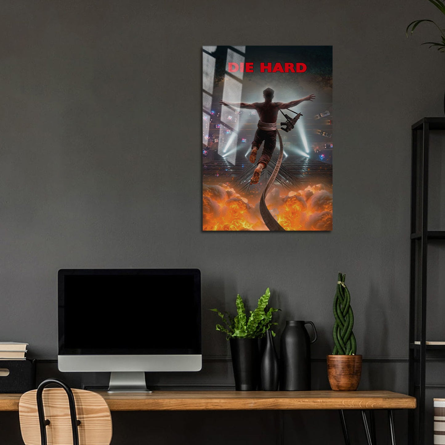 Flex Designs Metal Poster Die Hard Key Visual 24 x 36" Home Goods - Movie 1988 Movie Metal Poster