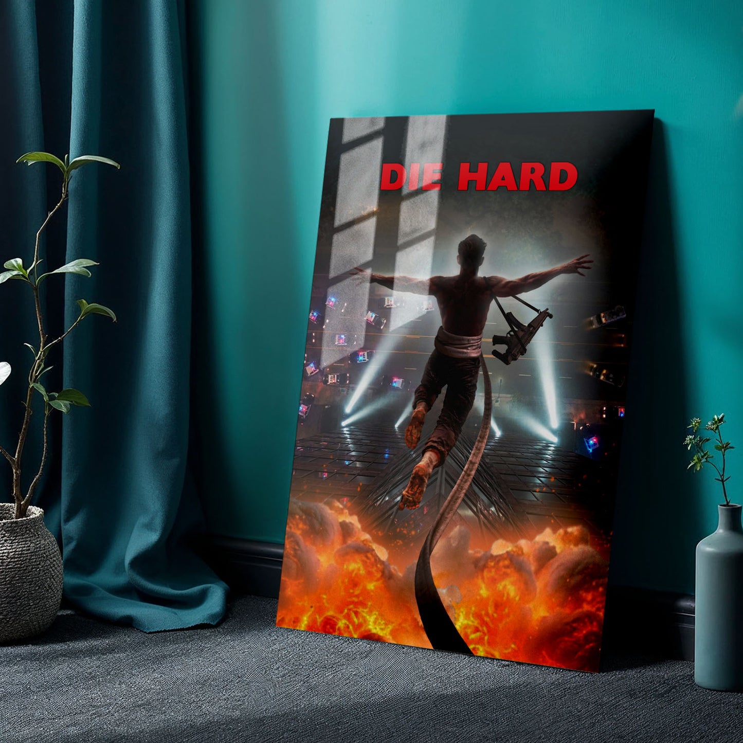 Flex Designs Metal Poster Die Hard Key Visual 24 x 36" Home Goods - Movie 1988 Movie Metal Poster