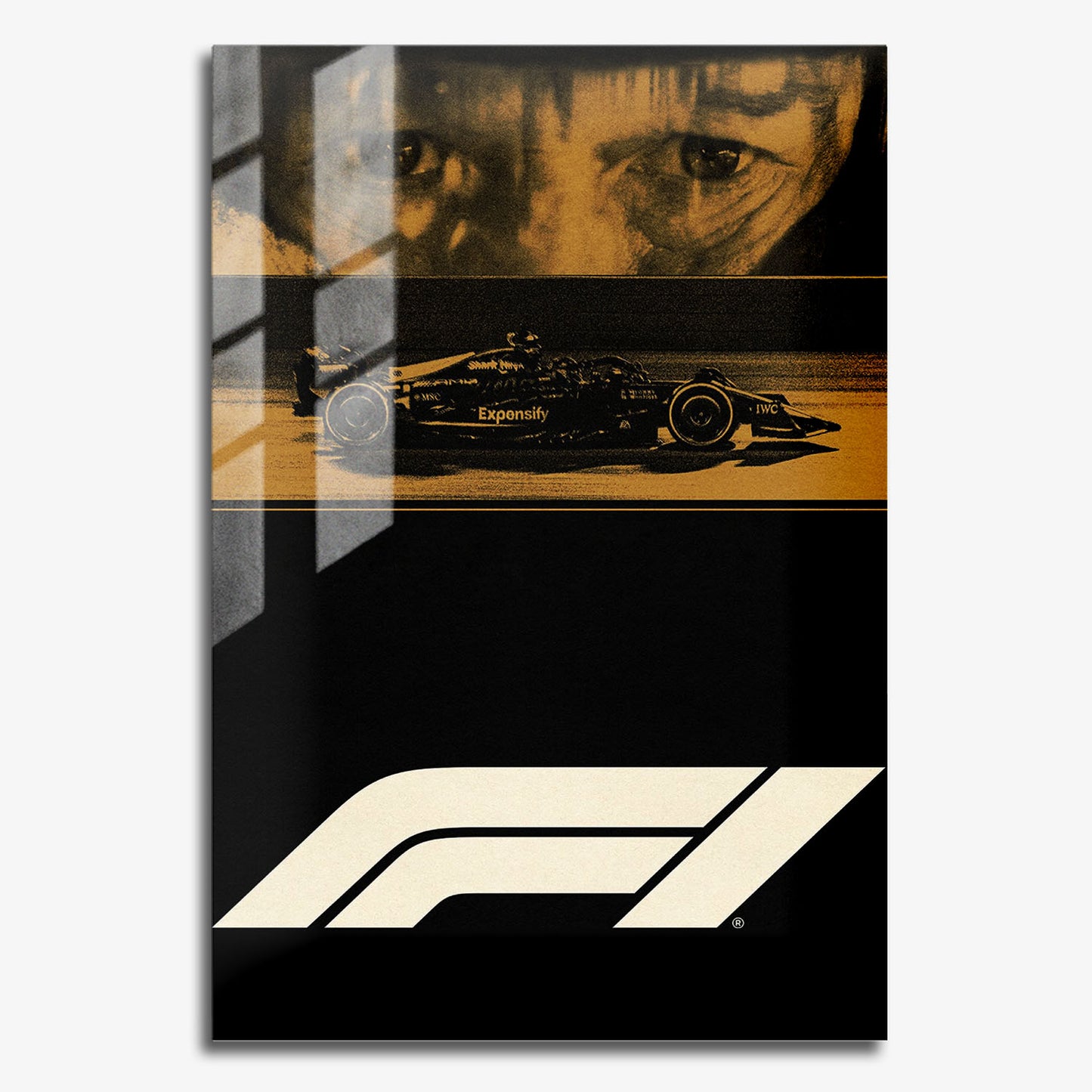 Flex Designs Metal Poster F1 Brad Pitt Minimalist 11 x 17" Home Goods - Movie 2025 Movie Metal Poster