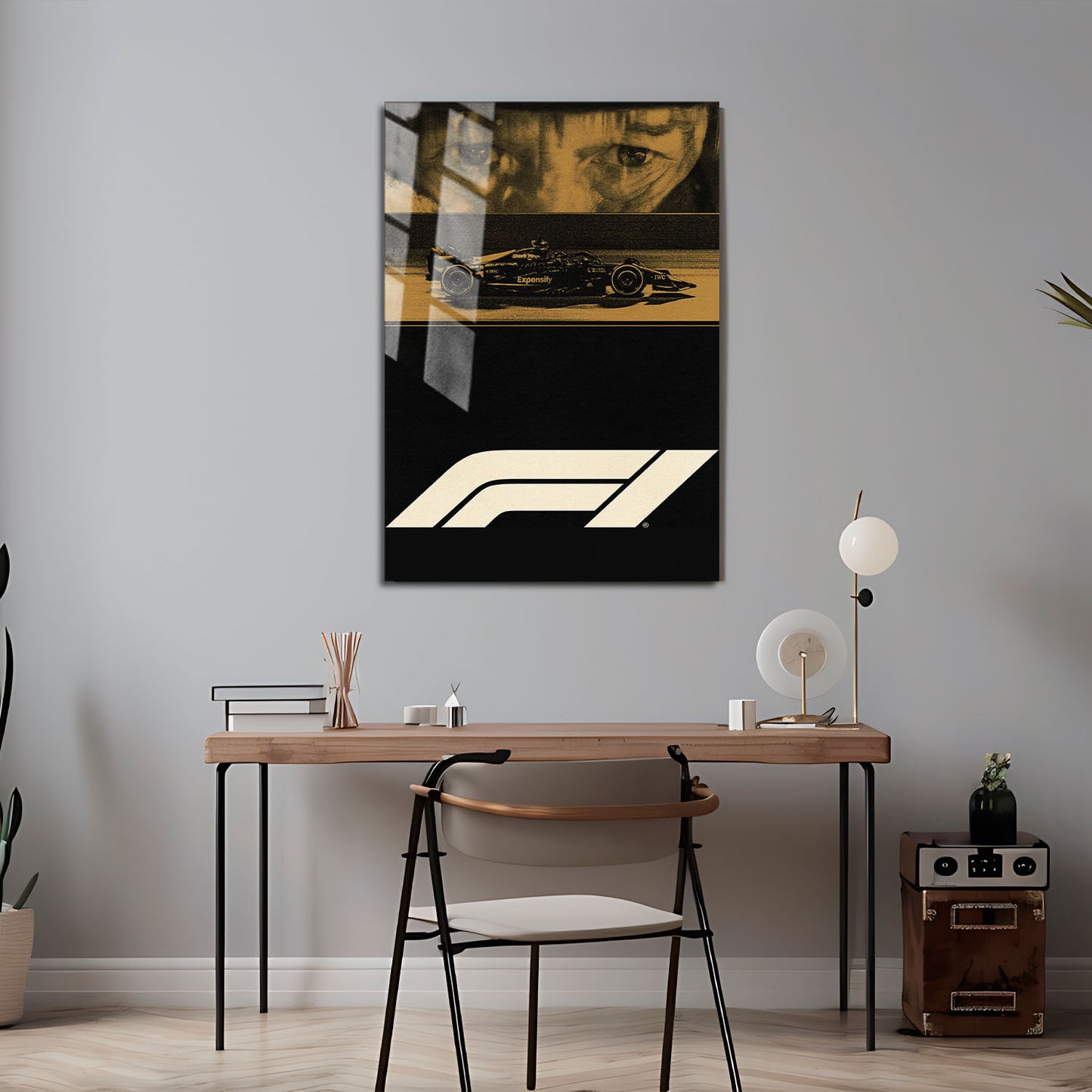 Flex Designs Metal Poster F1 Brad Pitt Minimalist 5 x 7" Home Goods - Movie 2025 Movie Metal Poster