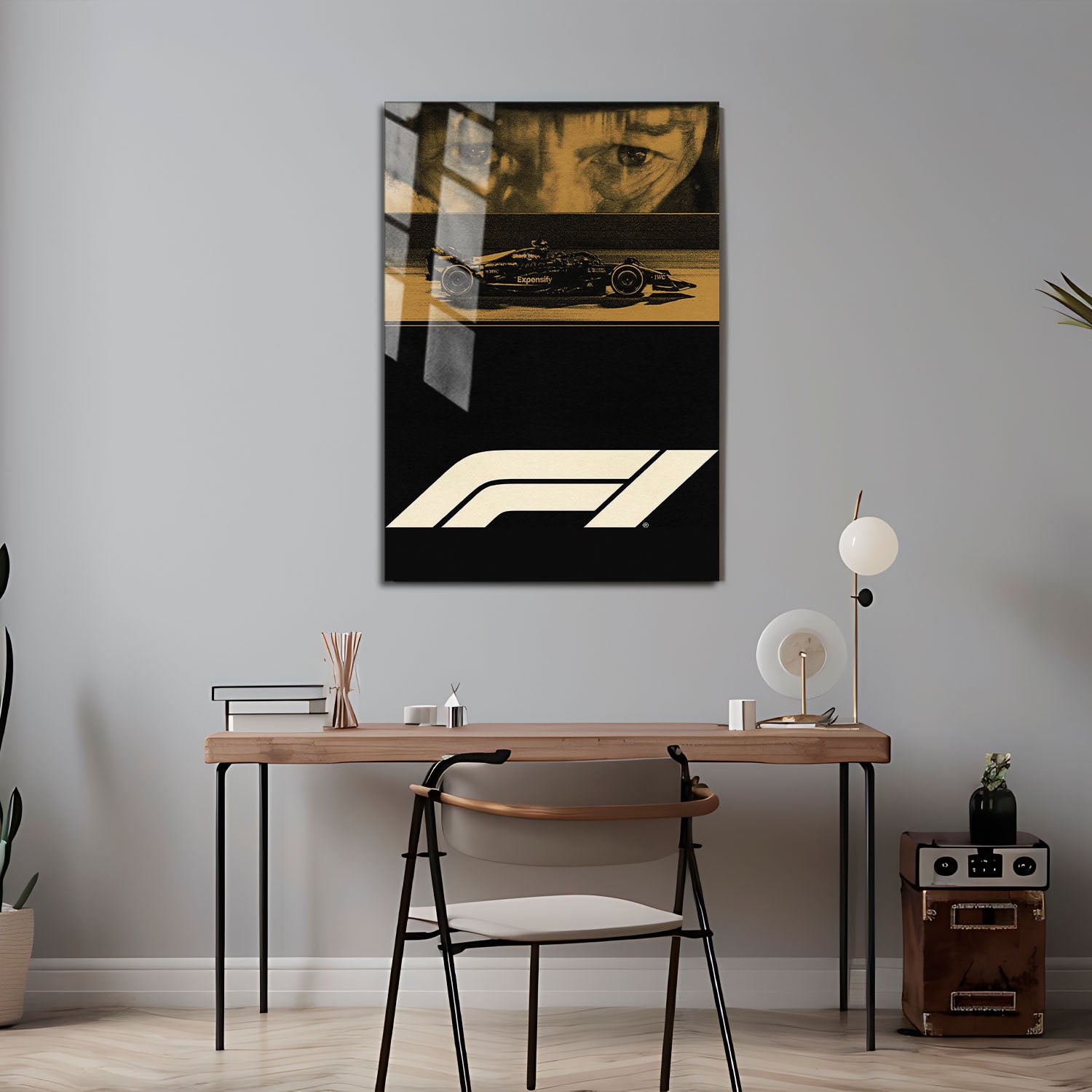 Flex Designs Metal Poster F1 Brad Pitt Minimalist 5 x 7" Home Goods - Movie 2025 Movie Metal Poster