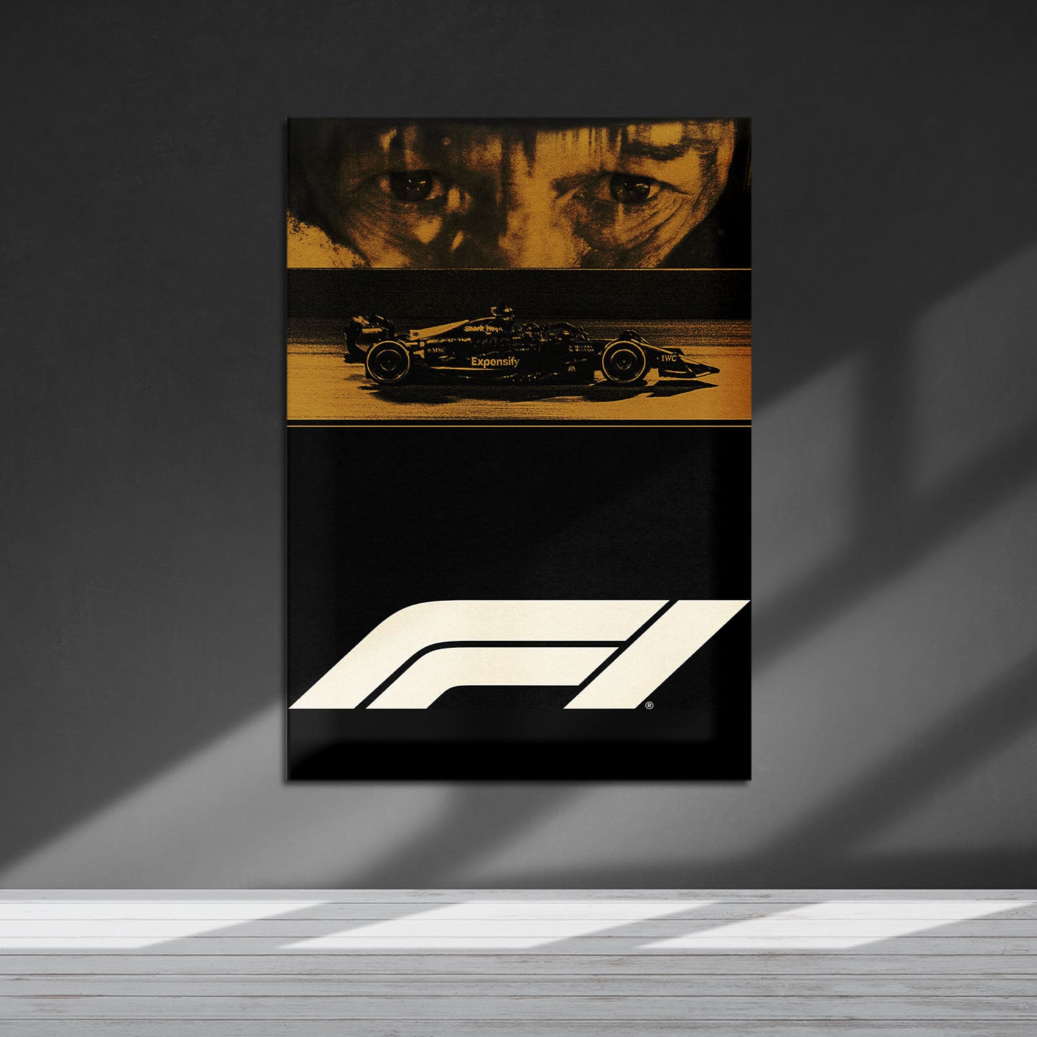 Flex Designs Metal Poster F1 Brad Pitt Minimalist 5 x 7" Home Goods - Movie 2025 Movie Metal Poster