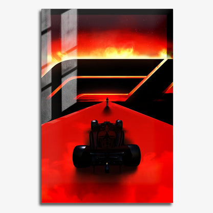 Flex Designs Metal Poster F1 Red 11 x 17" Home Goods - Movie 2025 Movie Metal Poster