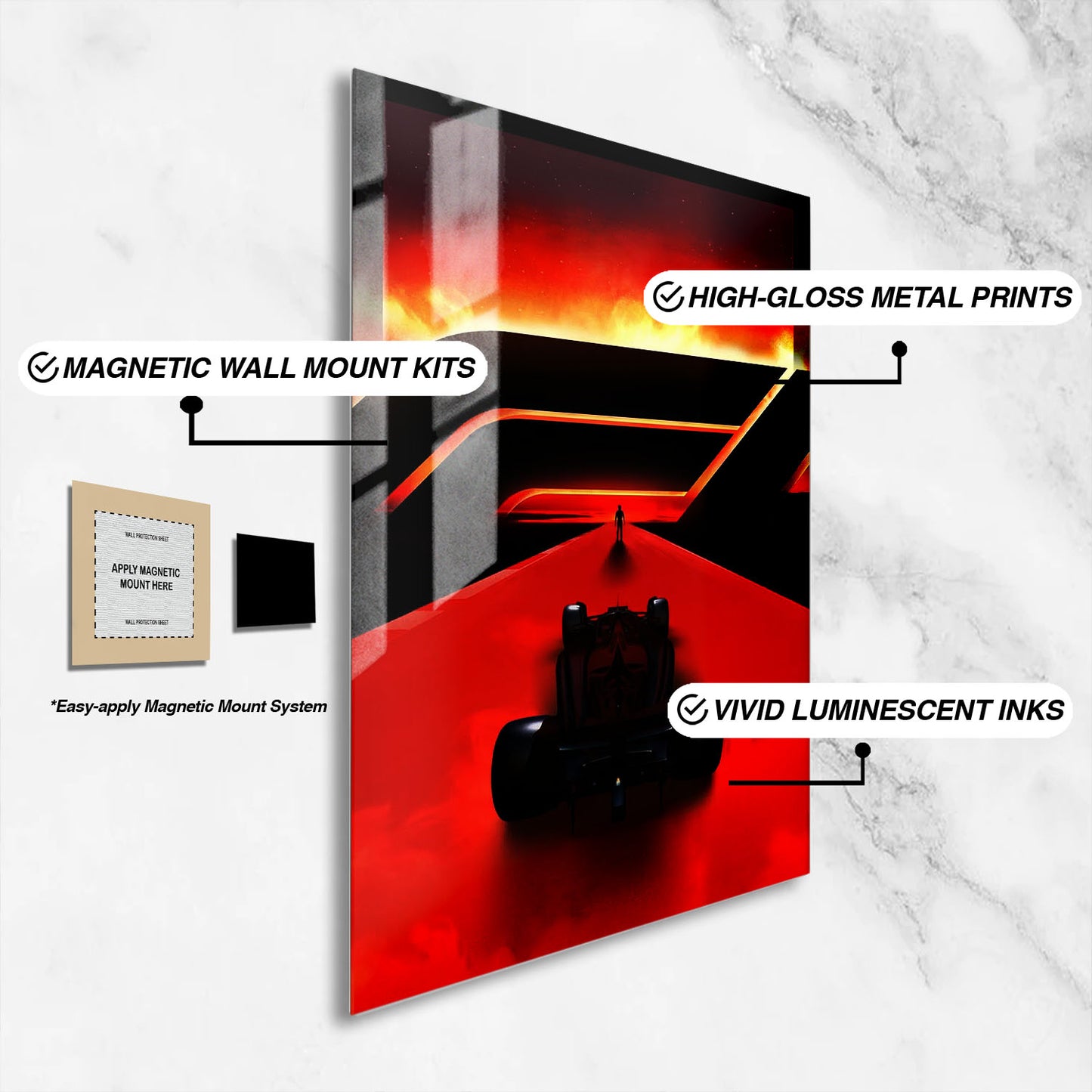 Flex Designs Metal Poster F1 Red 16 x 24" Home Goods - Movie 2025 Movie Metal Poster