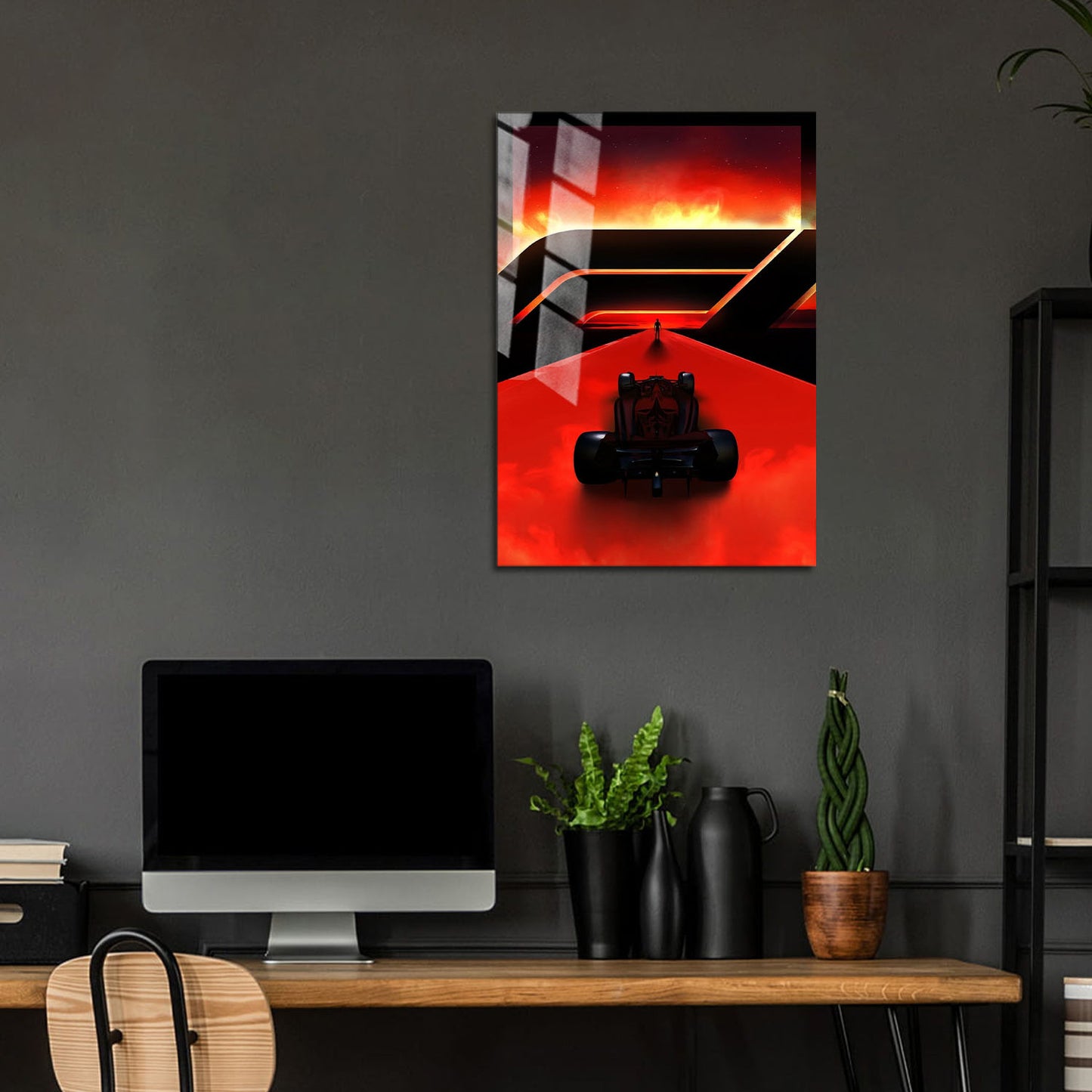 Flex Designs Metal Poster F1 Red 24 x 36" Home Goods - Movie 2025 Movie Metal Poster