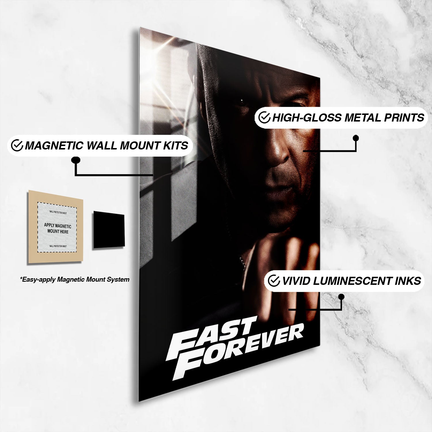 Flex Designs Metal Poster Fast Forever Vin Disel 16 x 24" Home Goods - Movie 2028 Movie Metal Poster