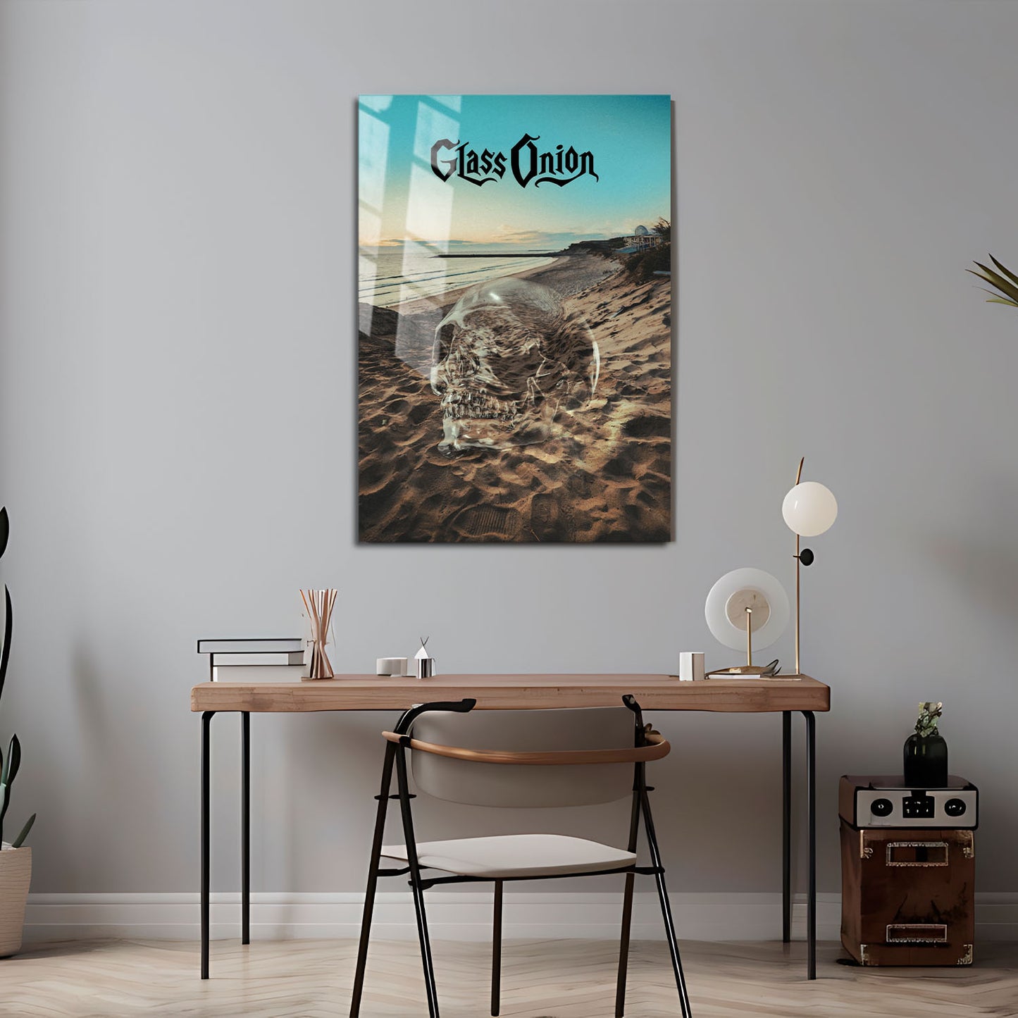 Flex Designs Metal Poster Glass Onion A Knives Out Mystery Skull 5 x 7" Home Goods - Movie 2022 Movie Metal Poster