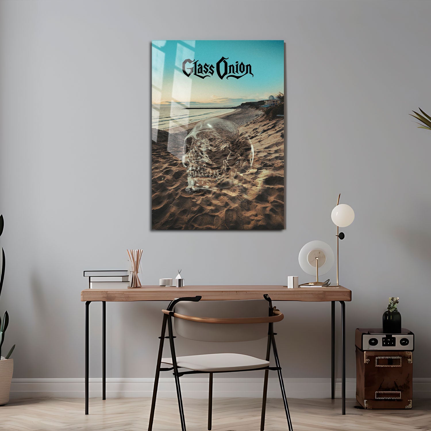 Flex Designs Metal Poster Glass Onion A Knives Out Mystery Skull 5 x 7" Home Goods - Movie 2022 Movie Metal Poster