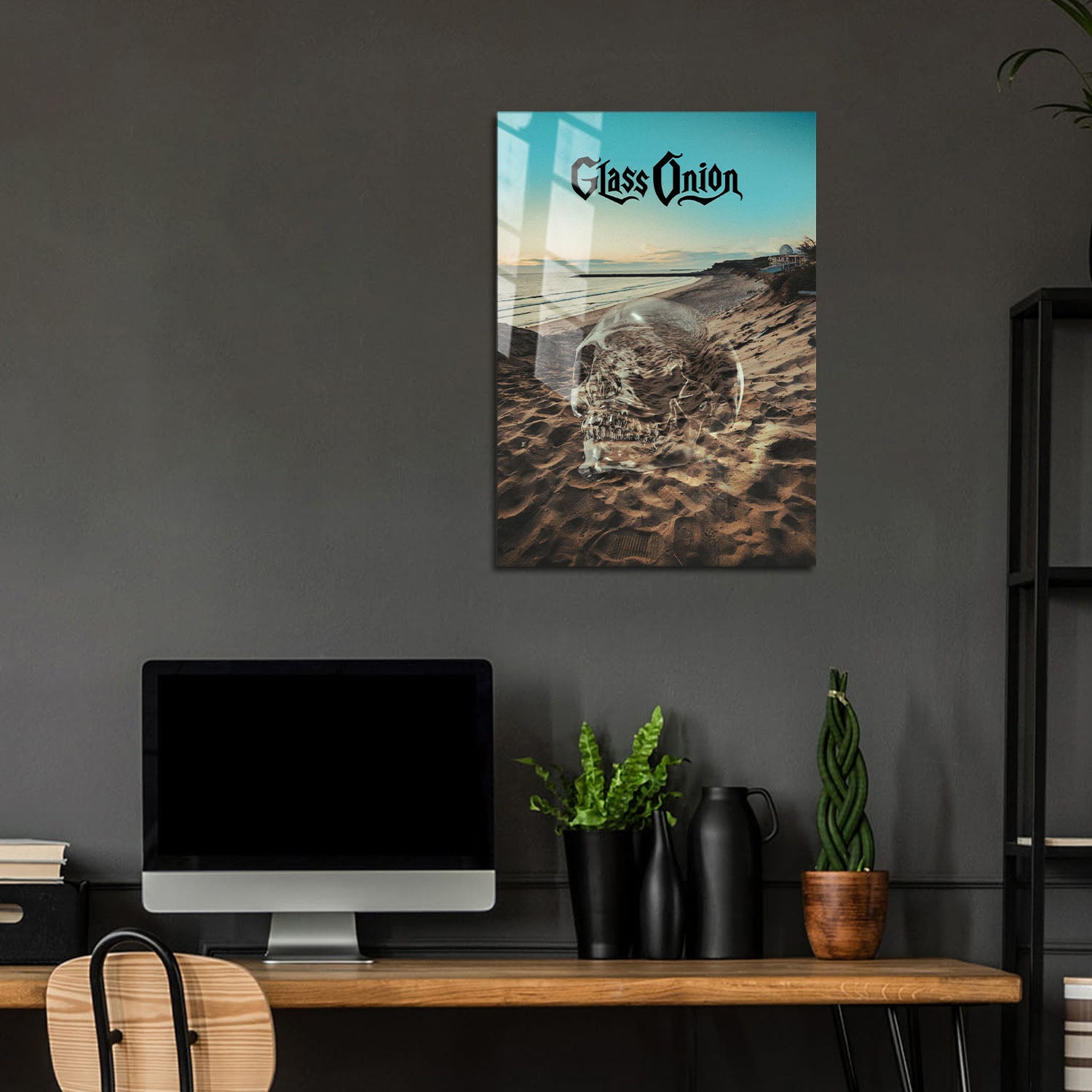 Flex Designs Metal Poster Glass Onion A Knives Out Mystery Skull 24 x 36" Home Goods - Movie 2022 Movie Metal Poster