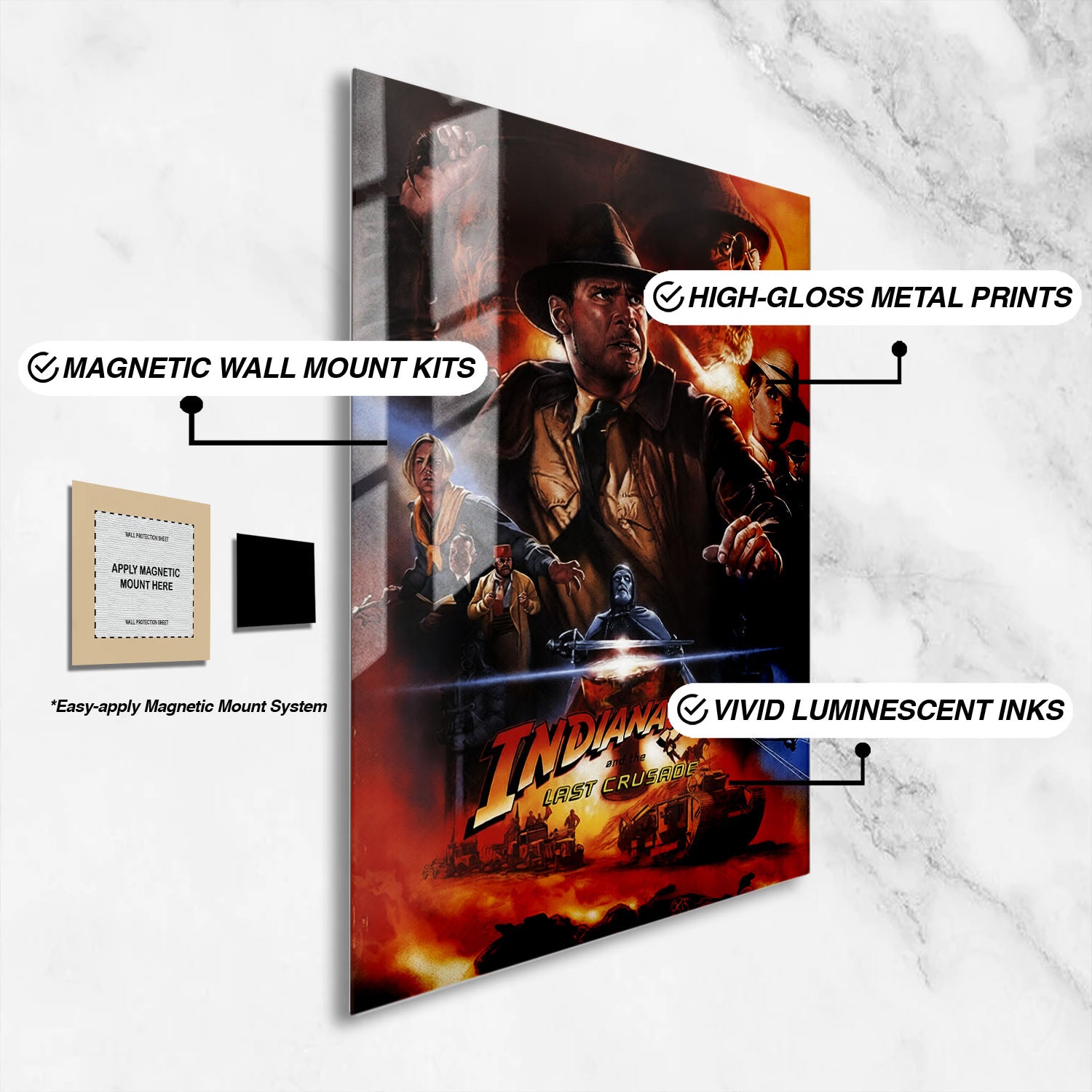 Flex Designs Metal Poster Indiana Jones and the Last Crusade Alternate 16 x 24" Home Goods - Movie 1989 Movie Metal Poster