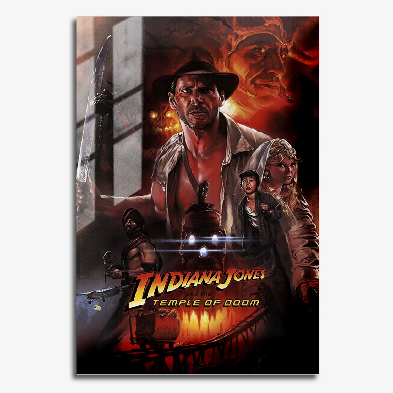 Flex Designs Metal Poster Indiana Jones and the Temple of Doom Alternate 11 x 17" Home Goods - Movie 1984 Movie Metal Poster