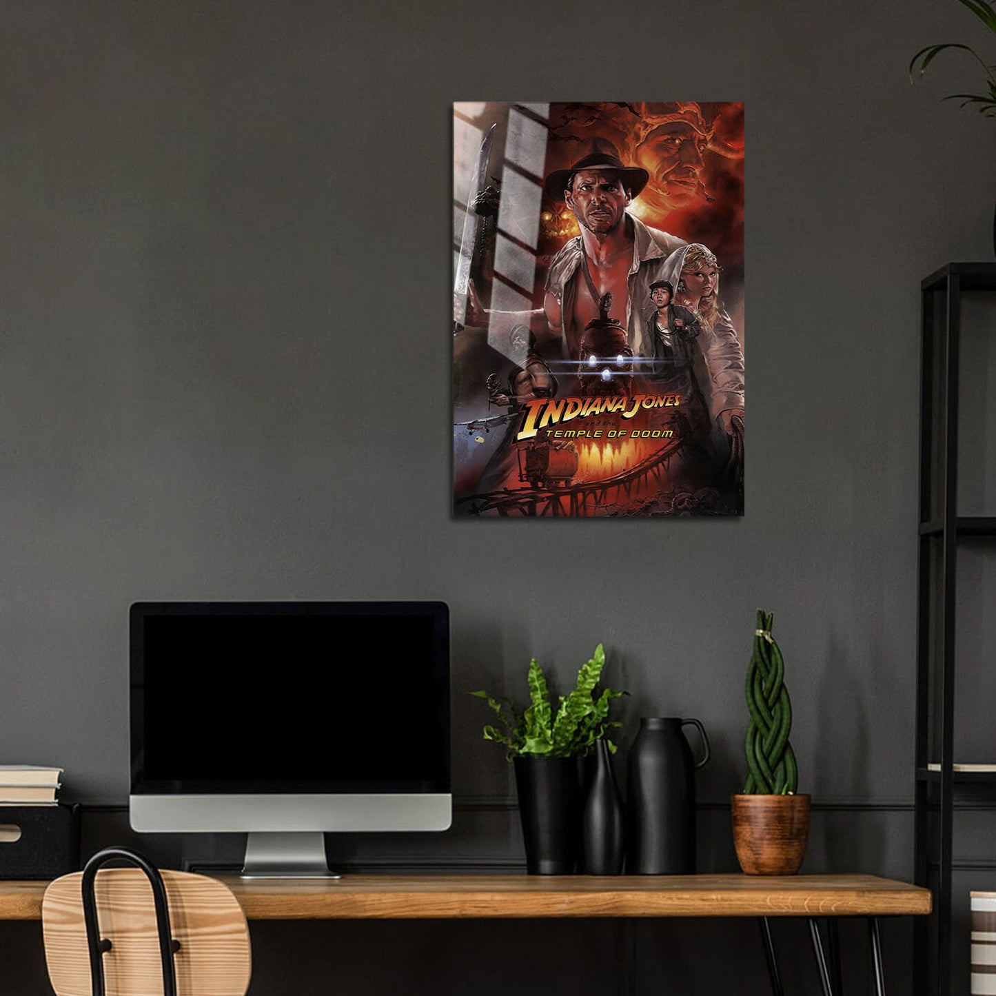 Flex Designs Metal Poster Indiana Jones and the Temple of Doom Alternate 24 x 36" Home Goods - Movie 1984 Movie Metal Poster