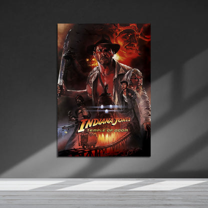 Flex Designs Metal Poster Indiana Jones and the Temple of Doom Alternate 5 x 7" Home Goods - Movie 1984 Movie Metal Poster