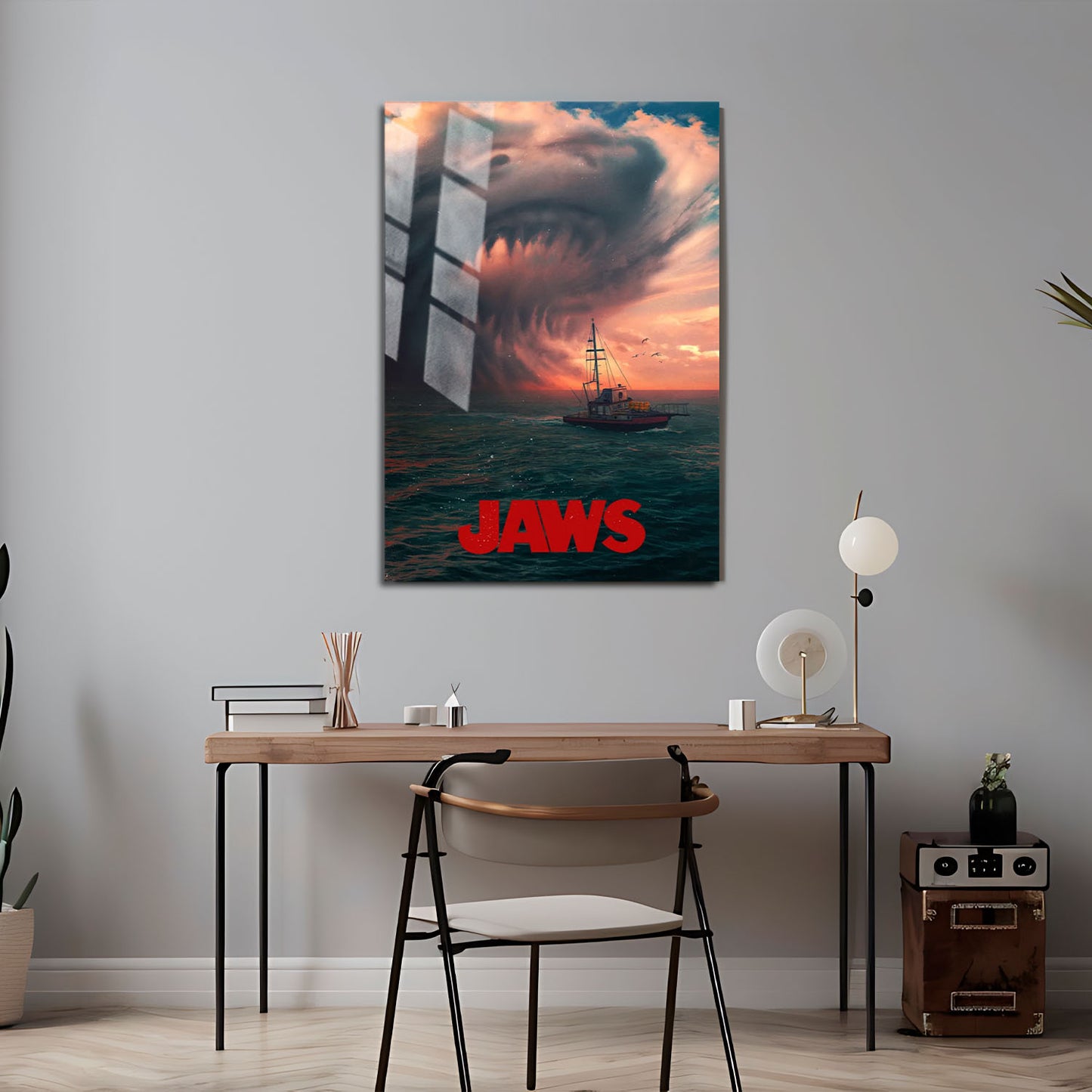 Flex Designs Metal Poster Jaws Shark Cloud 5 x 7" Home Goods - Movie 1975 Movie Metal Poster