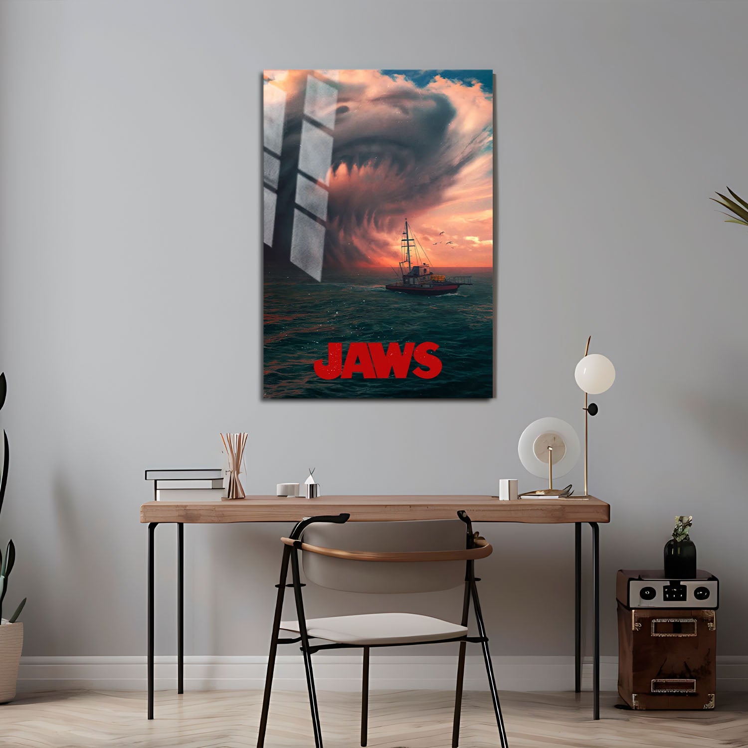Flex Designs Metal Poster Jaws Shark Cloud 5 x 7" Home Goods - Movie 1975 Movie Metal Poster