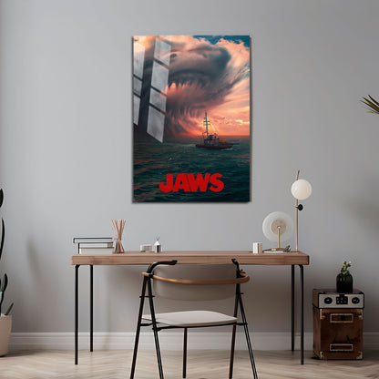 Flex Designs Metal Poster Jaws Shark Cloud 5 x 7" Home Goods - Movie 1975 Movie Metal Poster