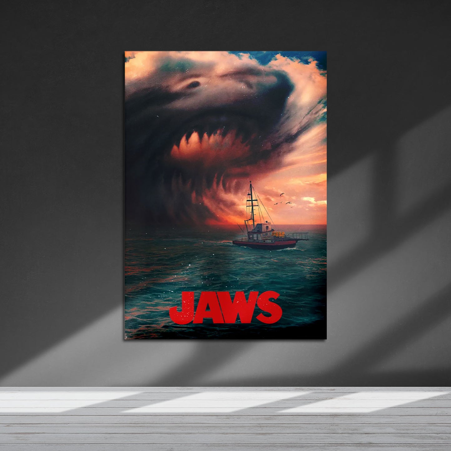 Flex Designs Metal Poster Jaws Shark Cloud 5 x 7" Home Goods - Movie 1975 Movie Metal Poster