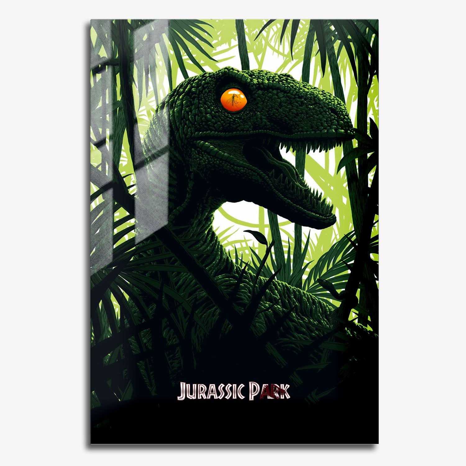 Flex Designs Metal Poster Jurassic Park Classic Green 11 x 17" Home Goods - Movie 1993 Movie Metal Poster