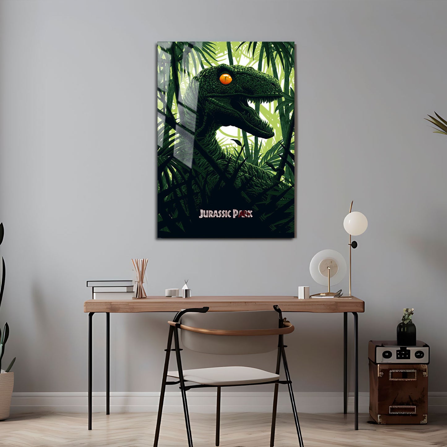 Flex Designs Metal Poster Jurassic Park Classic Green 5 x 7" Home Goods - Movie 1993 Movie Metal Poster