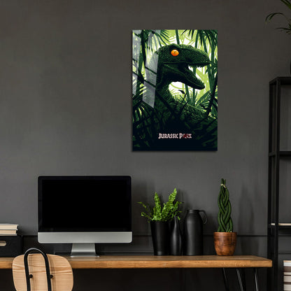 Flex Designs Metal Poster Jurassic Park Classic Green 24 x 36" Home Goods - Movie 1993 Movie Metal Poster