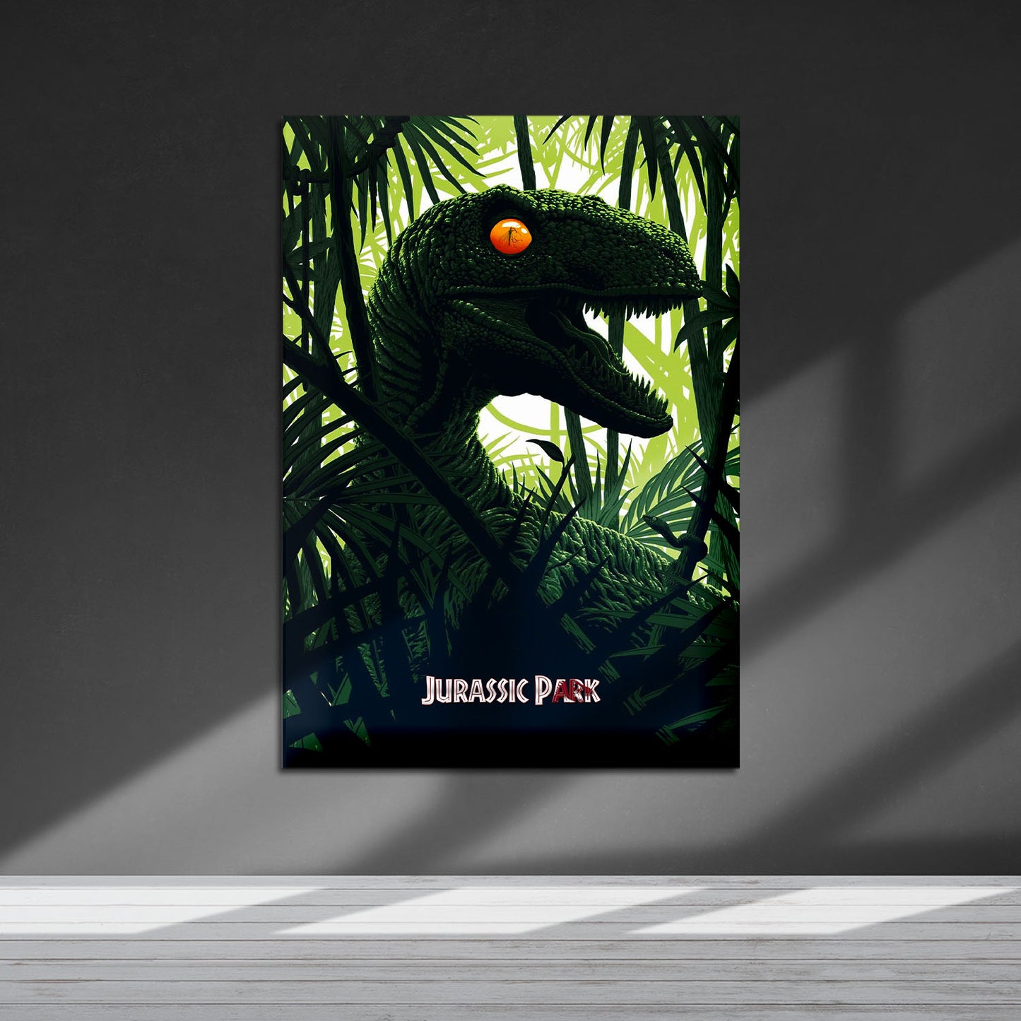 Flex Designs Metal Poster Jurassic Park Classic Green 5 x 7" Home Goods - Movie 1993 Movie Metal Poster
