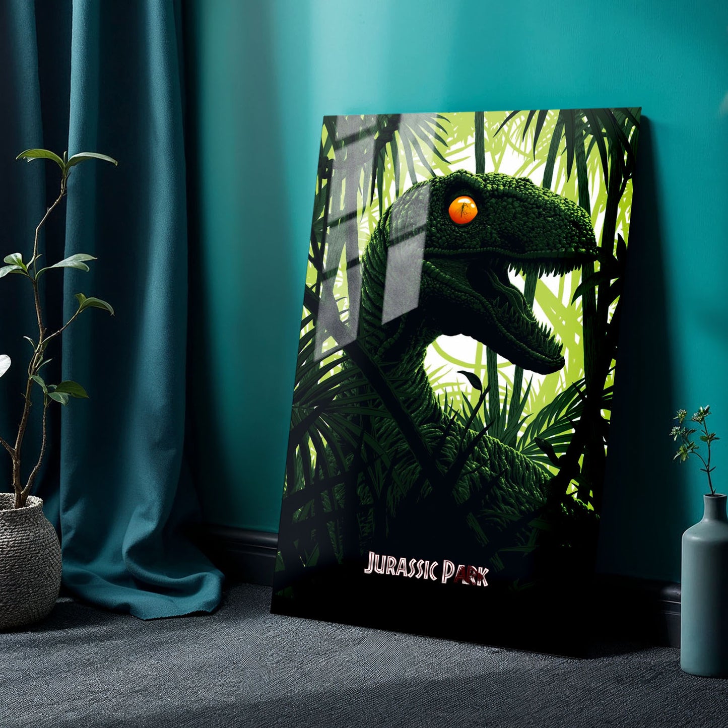 Flex Designs Metal Poster Jurassic Park Classic Green 24 x 36" Home Goods - Movie 1993 Movie Metal Poster