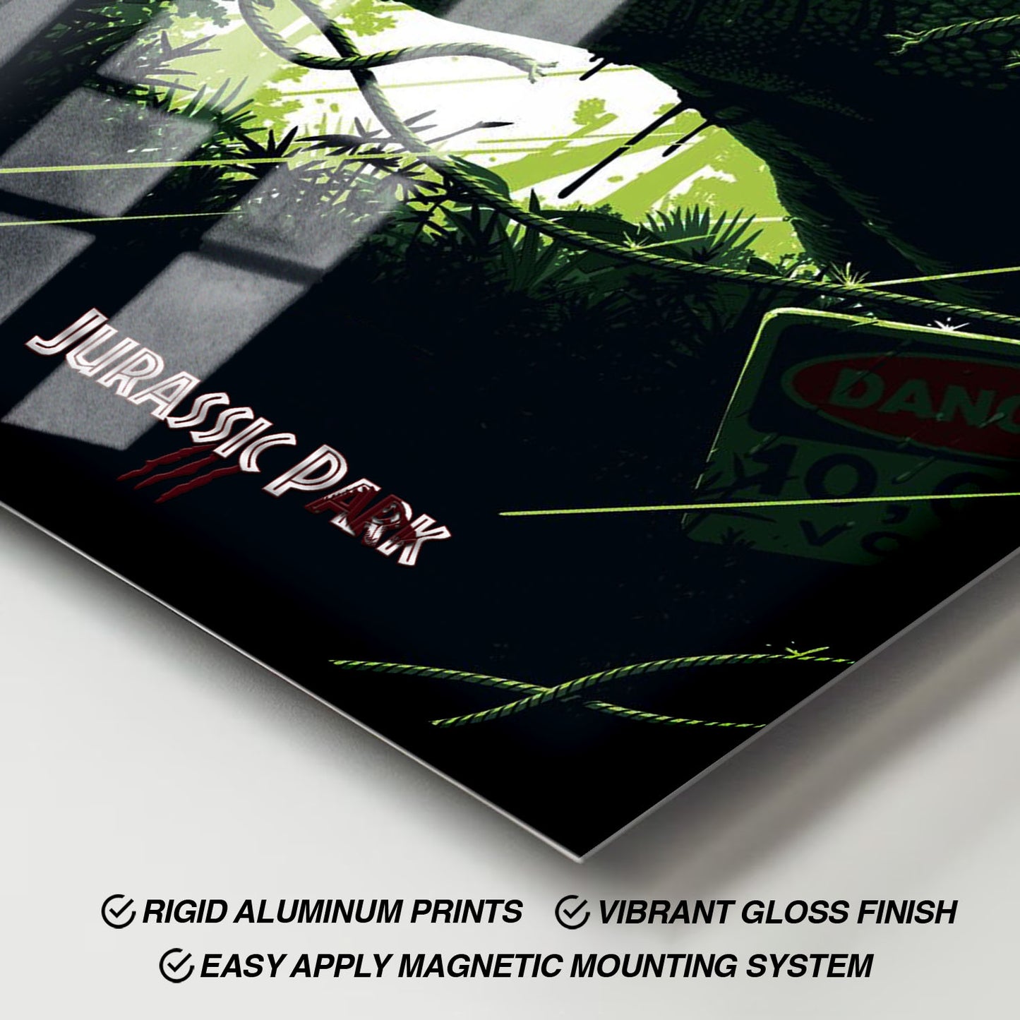 Flex Designs Metal Poster Jurassic Park III Classic Green 11 x 17" Home Goods - Movie 2001 Movie Metal Poster