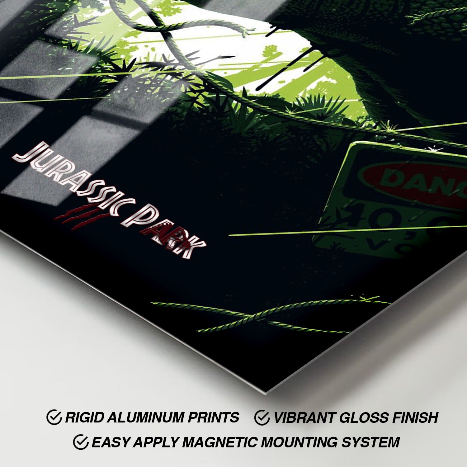 Flex Designs Metal Poster Jurassic Park III Classic Green 11 x 17" Home Goods - Movie 2001 Movie Metal Poster