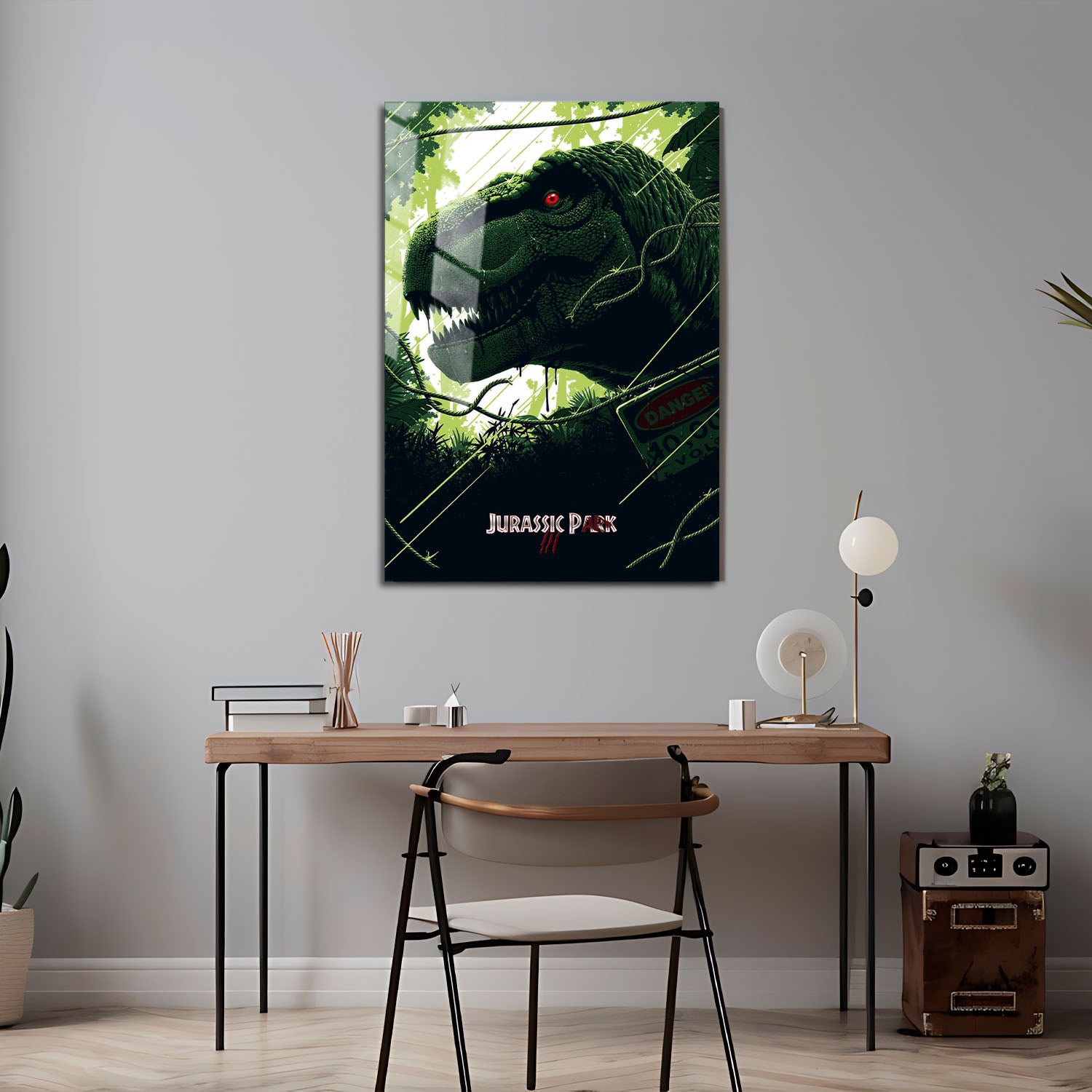 Flex Designs Metal Poster Jurassic Park III Classic Green 5 x 7" Home Goods - Movie 2001 Movie Metal Poster