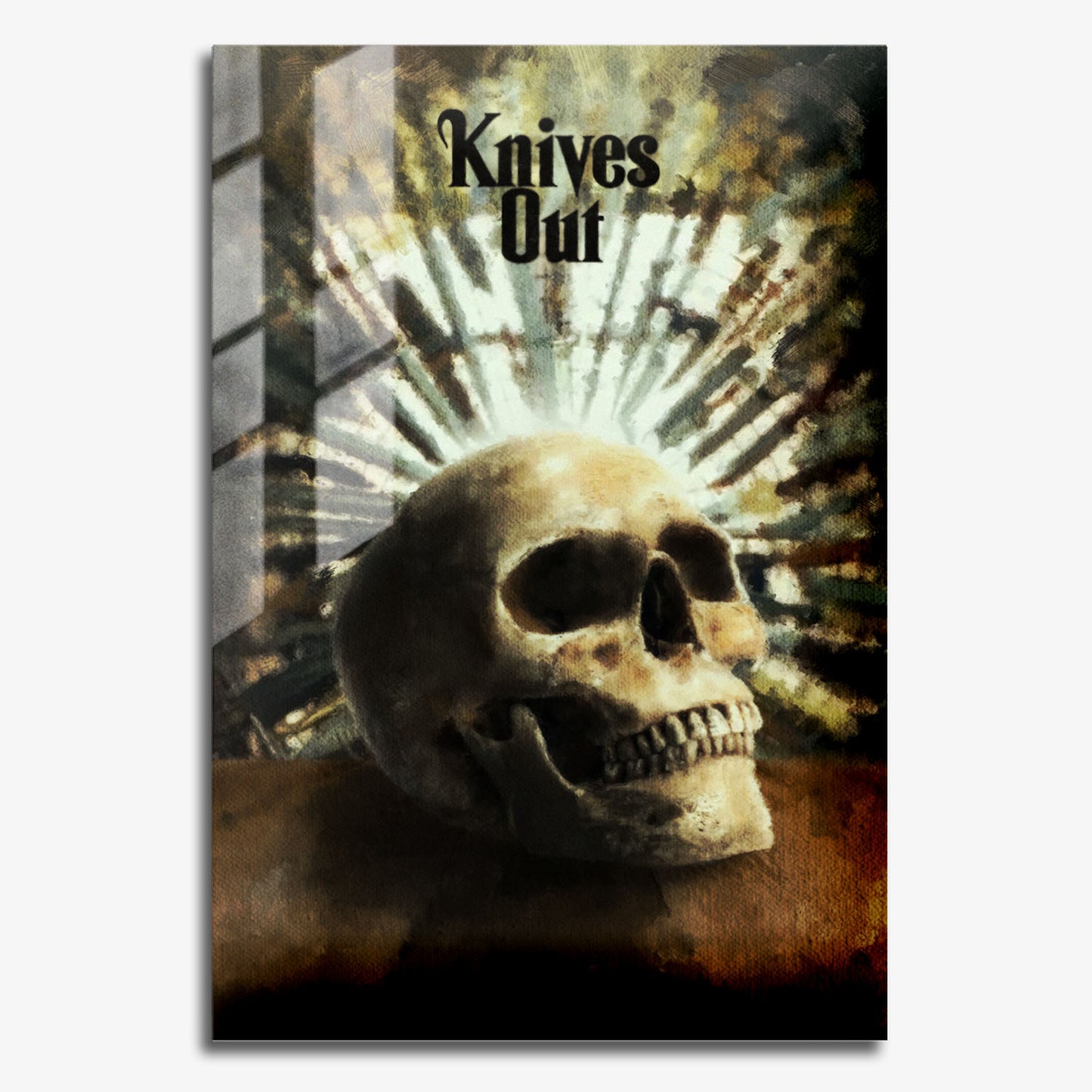 Flex Designs Metal Poster Knives Out Skull 11 x 17" Home Goods - Movie 2019 Movie Metal Poster