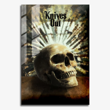 Flex Designs Metal Poster Knives Out Skull 11 x 17" Home Goods - Movie 2019 Movie Metal Poster