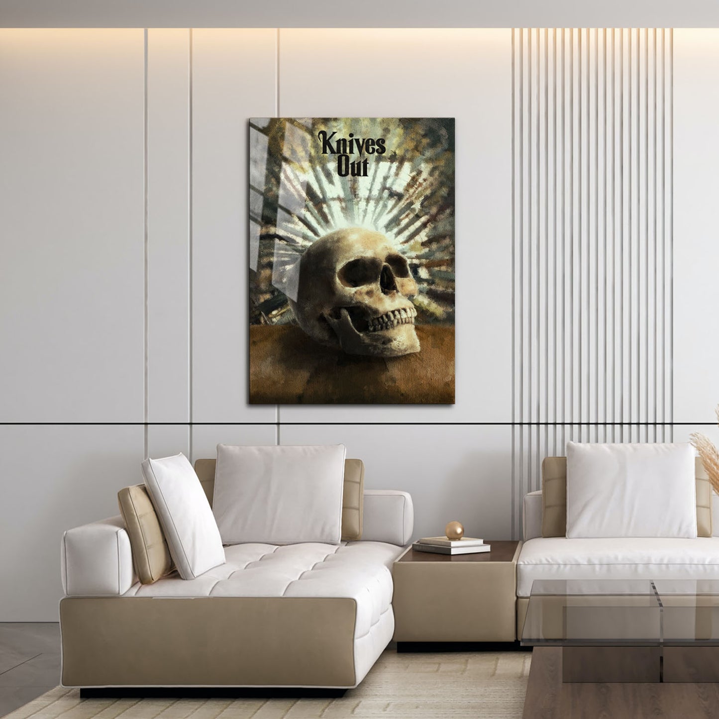 Flex Designs Metal Poster Knives Out Skull 16 x 24" Home Goods - Movie 2019 Movie Metal Poster