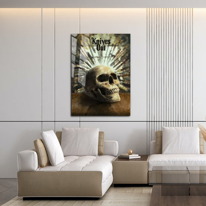 Flex Designs Metal Poster Knives Out Skull 16 x 24" Home Goods - Movie 2019 Movie Metal Poster