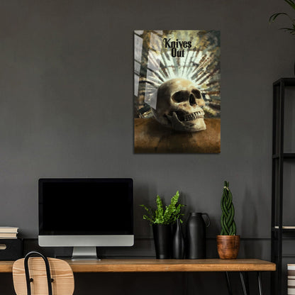 Flex Designs Metal Poster Knives Out Skull 24 x 36" Home Goods - Movie 2019 Movie Metal Poster