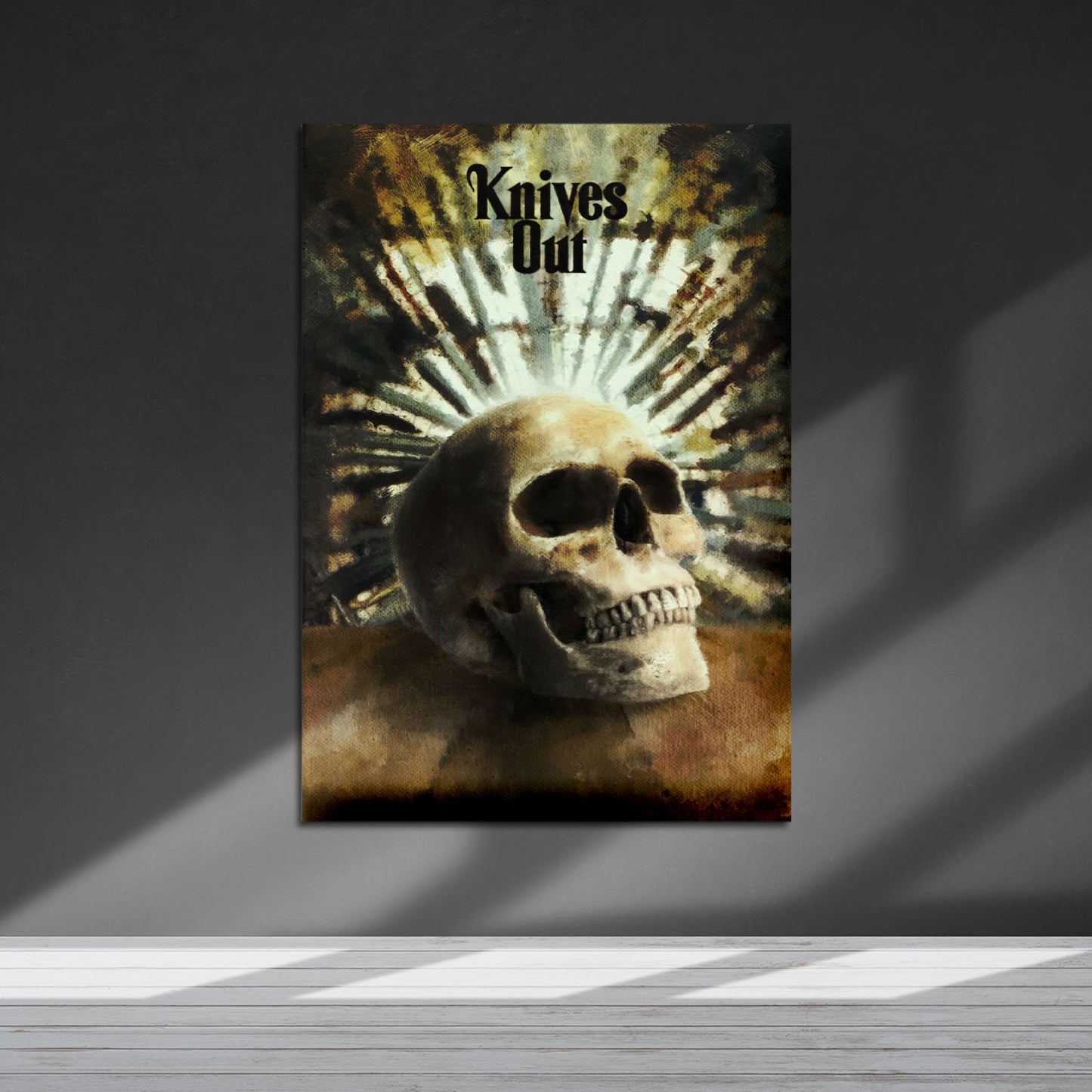 Flex Designs Metal Poster Knives Out Skull 5 x 7" Home Goods - Movie 2019 Movie Metal Poster