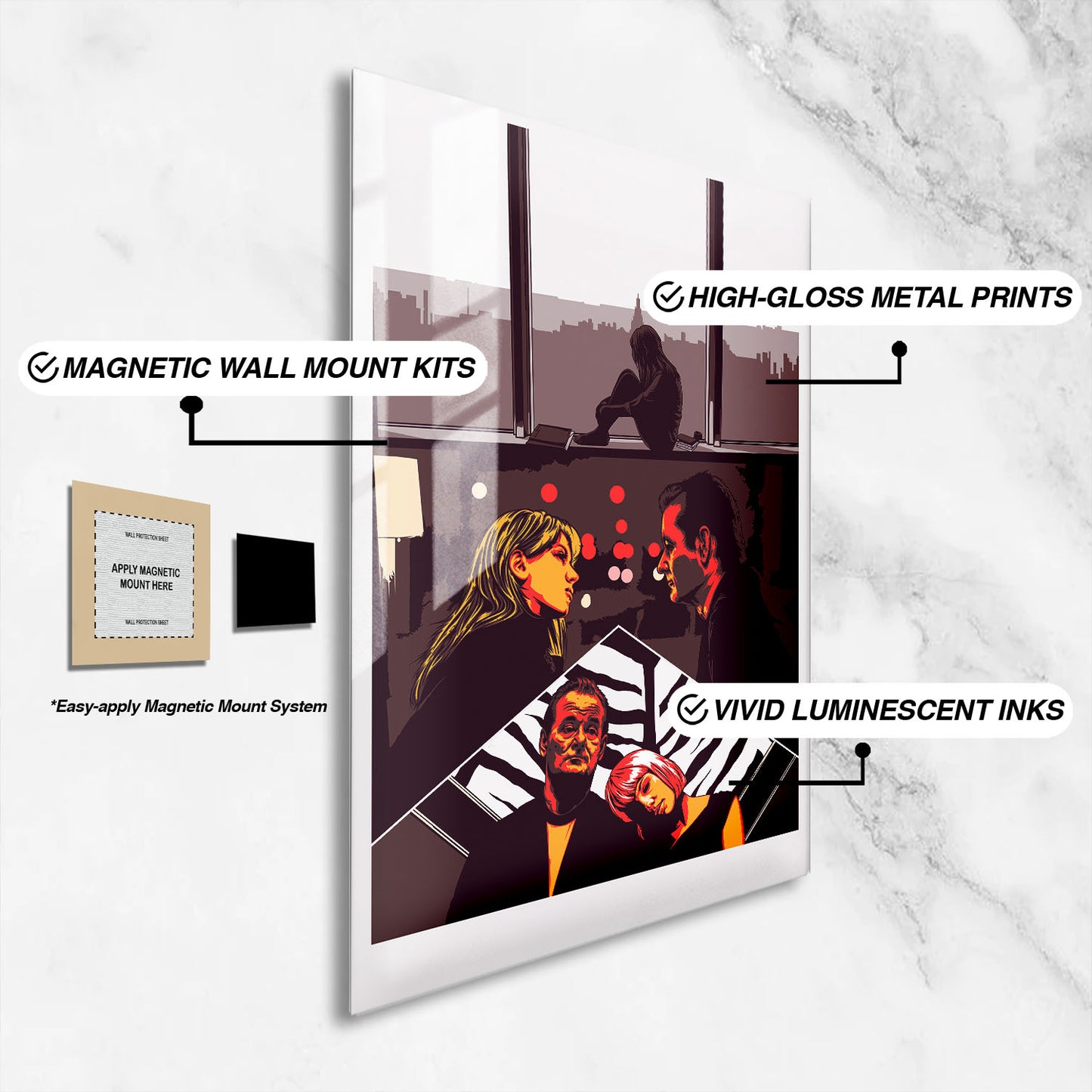 Flex Designs Metal Poster Lost in Translation Sketch 16 x 24" Home Goods - Movie 2003 Movie Metal Poster