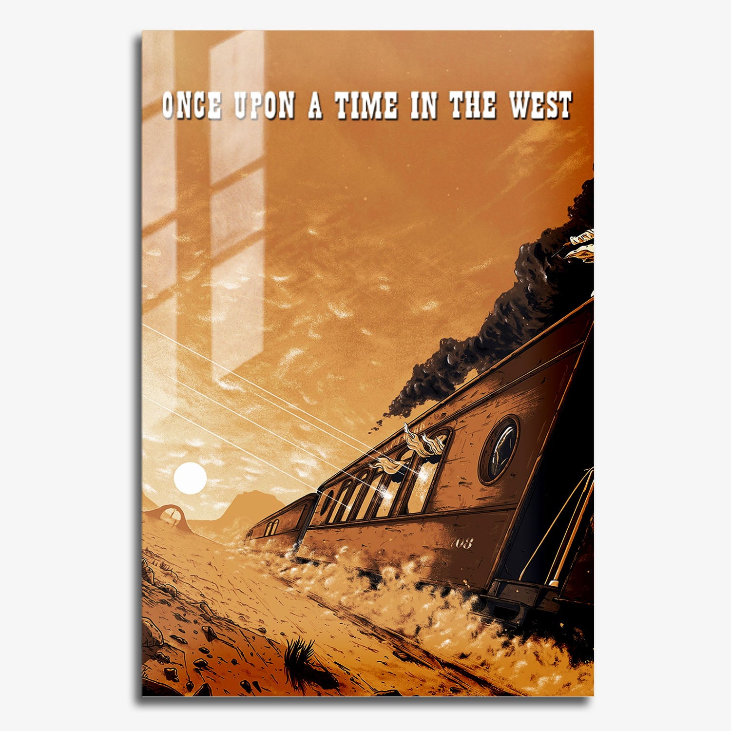 Flex Designs Metal Poster Once Upon a Time in the West Sketch 11 x 17" Home Goods - Movie 1968 Movie Metal Poster