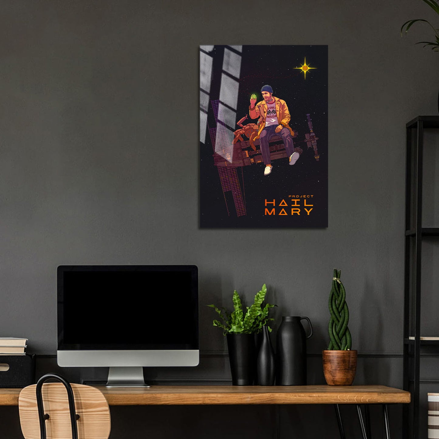 Flex Designs Metal Poster Project Hail Mary Grace Rocky 24 x 36" Home Goods - Movie 2026 Movie Metal Poster