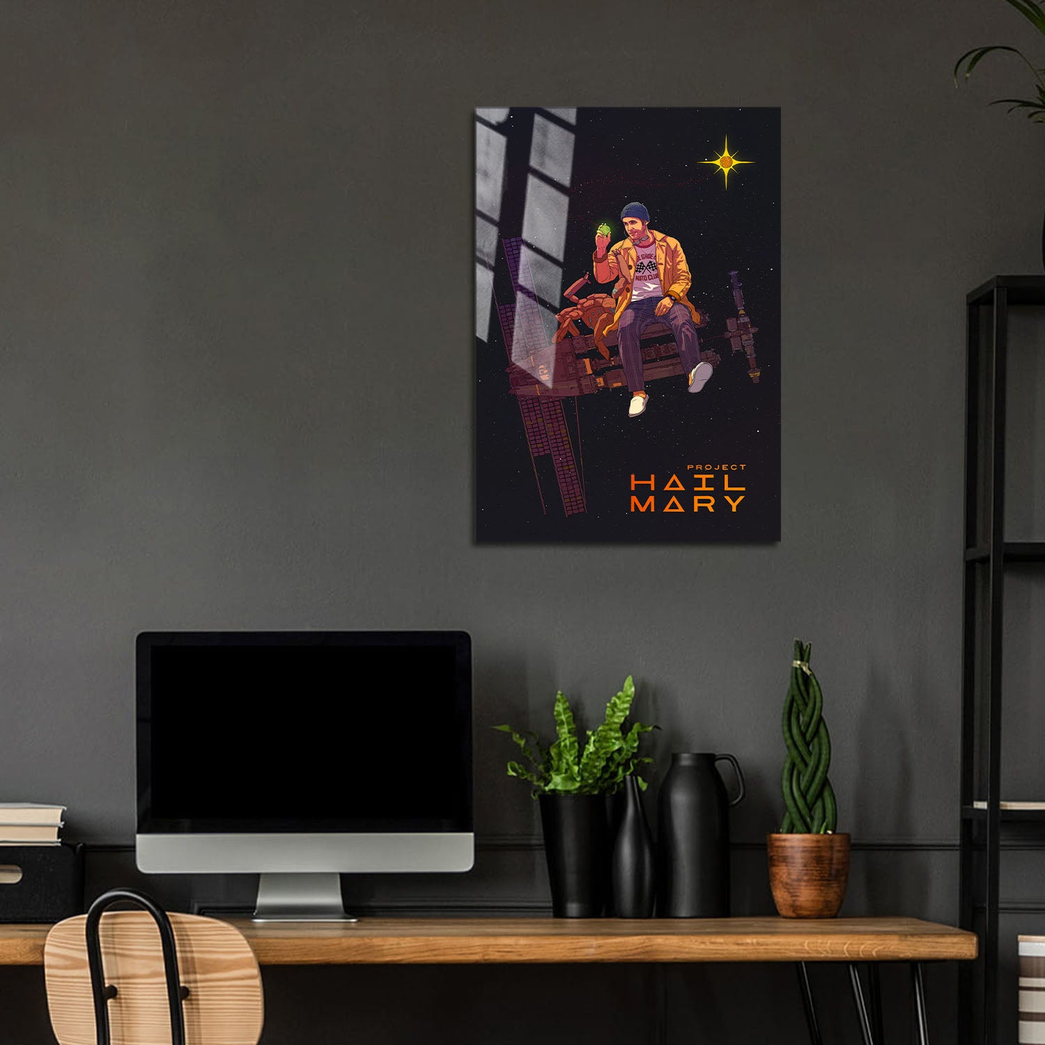 Flex Designs Metal Poster Project Hail Mary Grace Rocky 24 x 36" Home Goods - Movie 2026 Movie Metal Poster