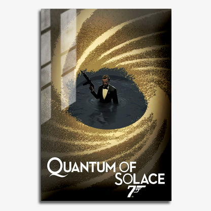 Flex Designs Metal Poster Quantum of Solace Minimalist Cartoon 11 x 17" Home Goods - Movie 2008 Movie Metal Poster