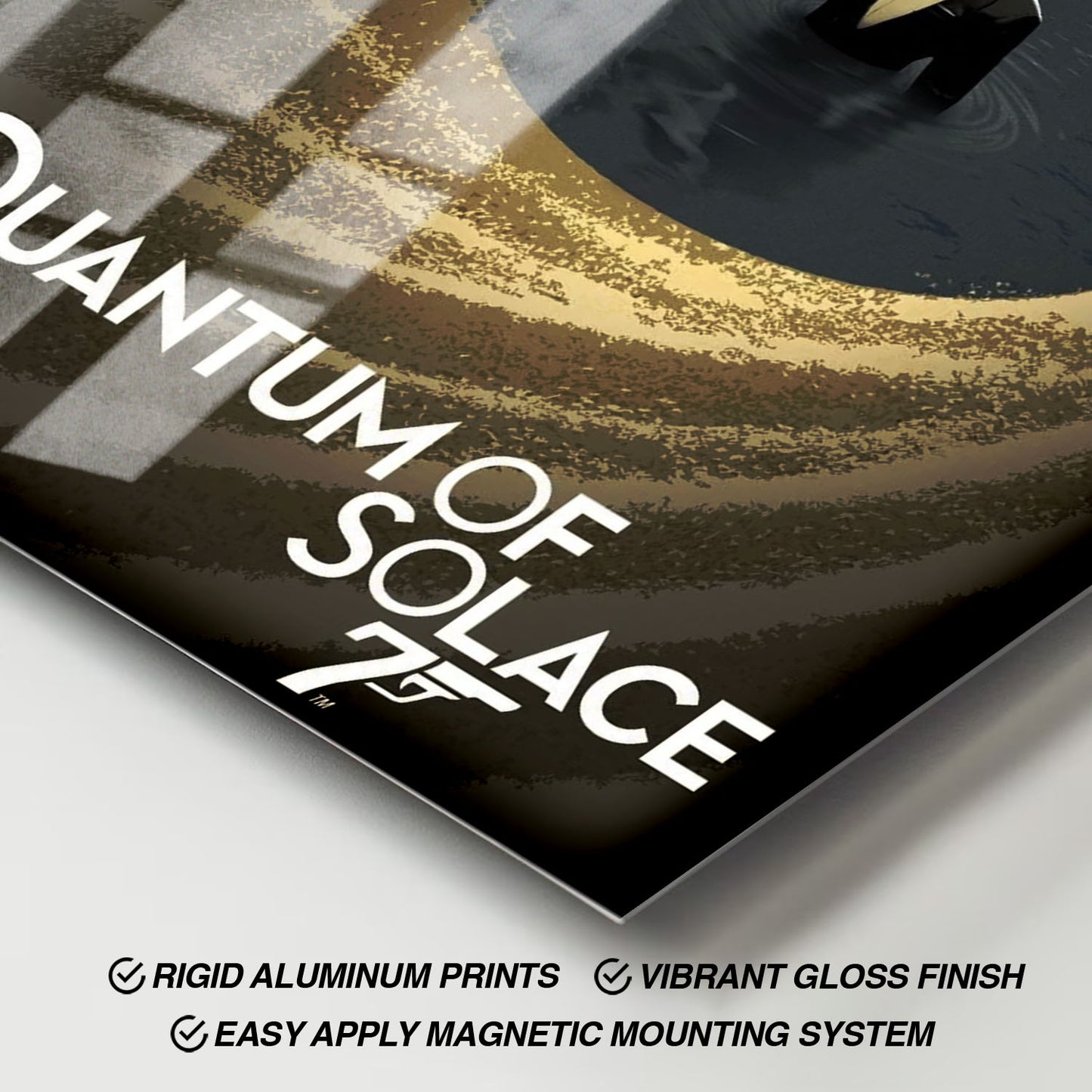 Flex Designs Metal Poster Quantum of Solace Minimalist Cartoon 11 x 17" Home Goods - Movie 2008 Movie Metal Poster