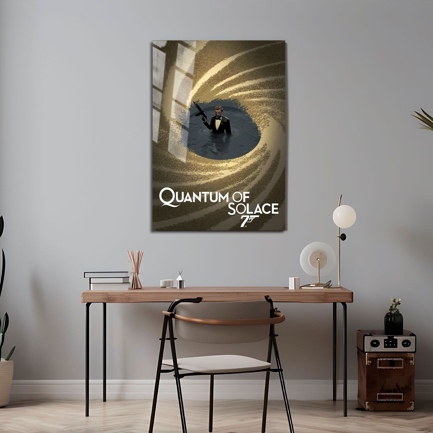 Flex Designs Metal Poster Quantum of Solace Minimalist Cartoon 5 x 7" Home Goods - Movie 2008 Movie Metal Poster