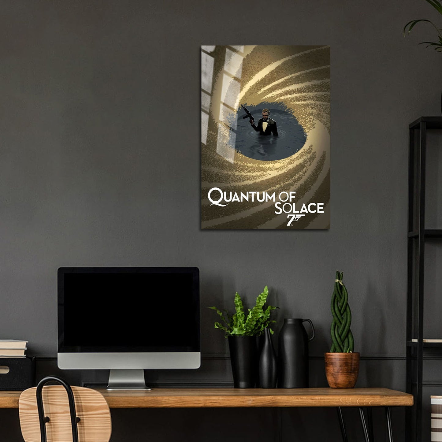 Flex Designs Metal Poster Quantum of Solace Minimalist Cartoon 24 x 36" Home Goods - Movie 2008 Movie Metal Poster