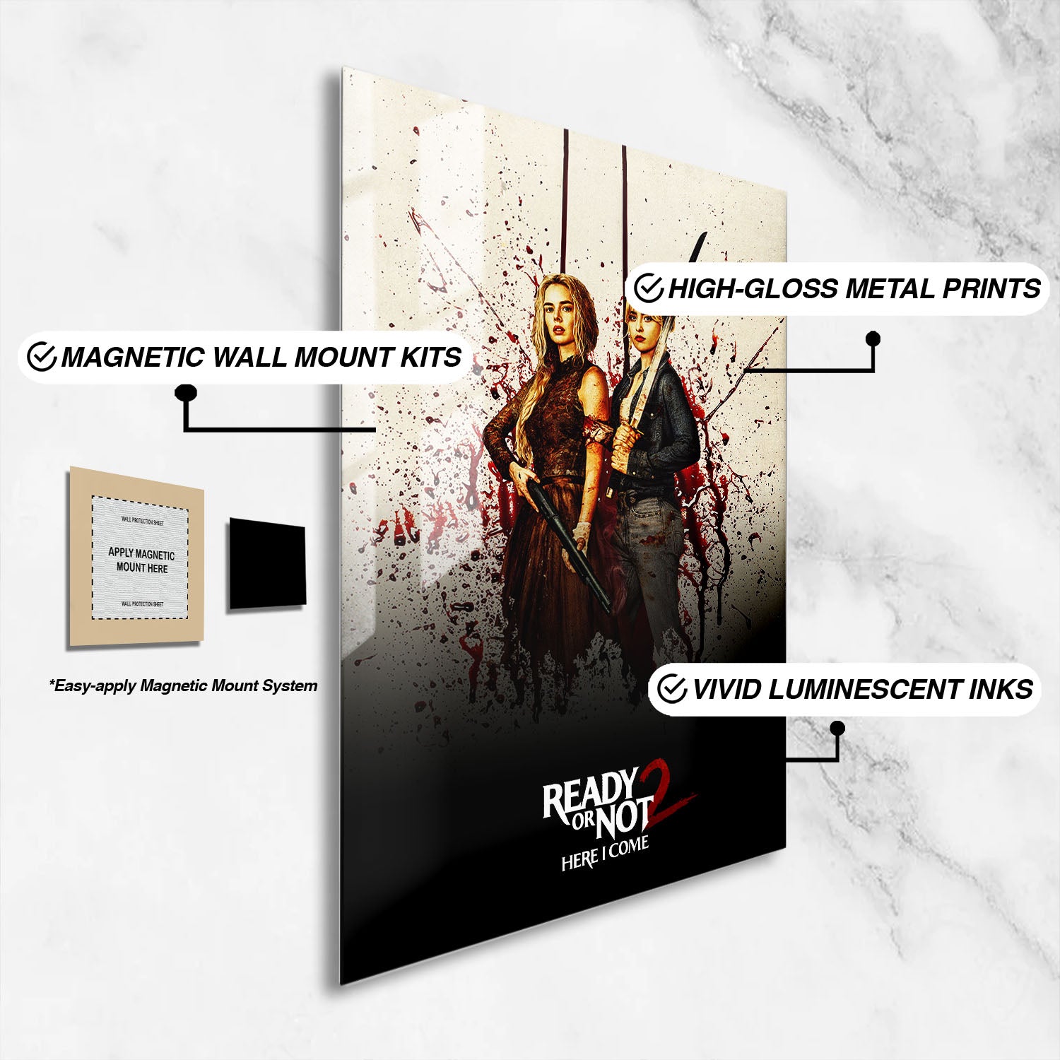 Flex Designs Metal Poster Ready or Not Here I Come Theatrical 16 x 24" Home Goods - Movie 2026 Movie Metal Poster