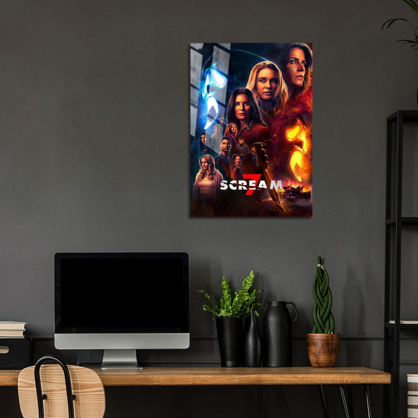 Flex Designs Metal Poster Scream 7 Cover 24 x 36" Home Goods - Movie 2026 Movie Metal Poster